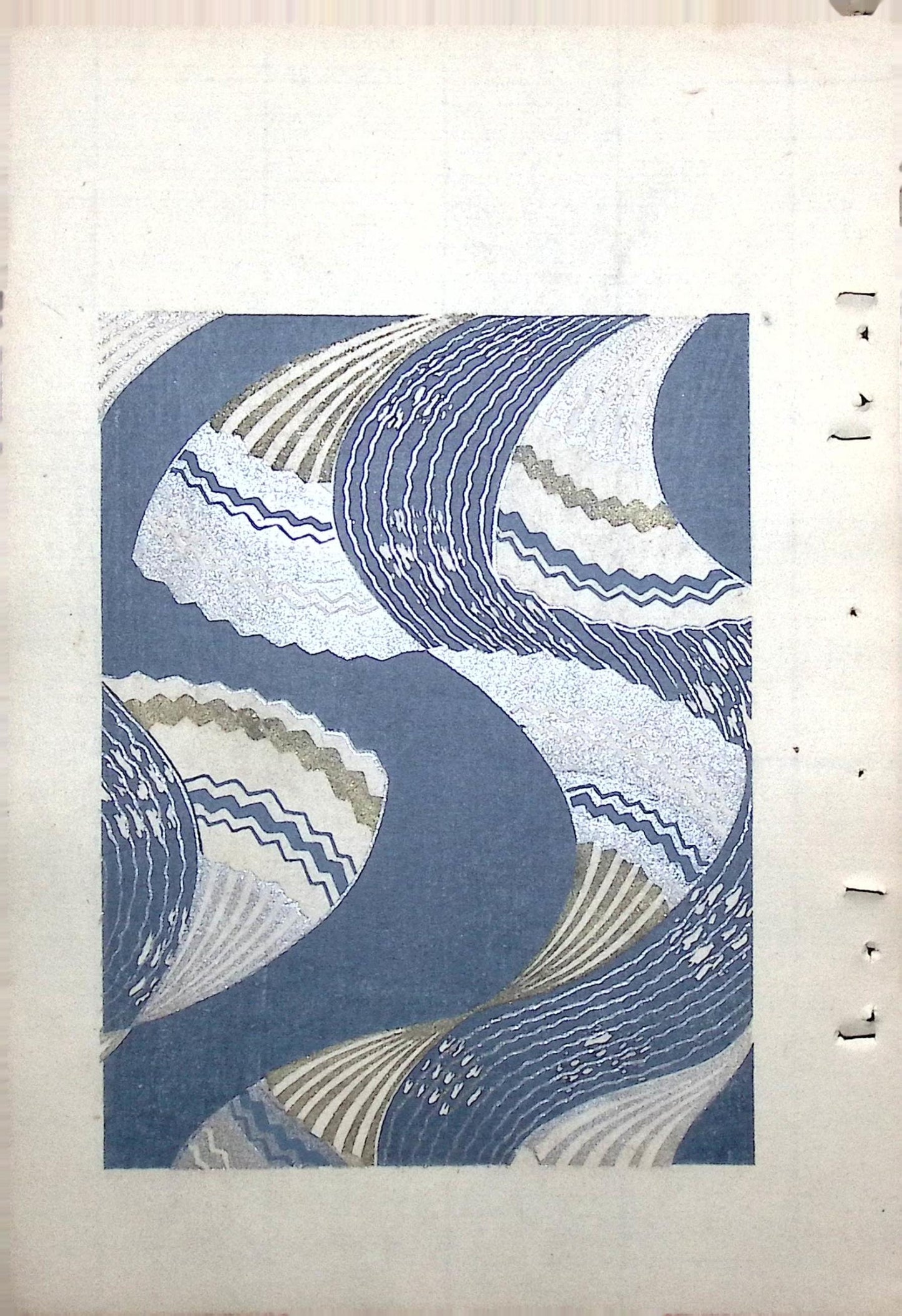 Japanese Antique Original Woodcut Print, Japanese design, Around 1900, Bijutsukai 8, Antique Japanese print, Kimono Design.