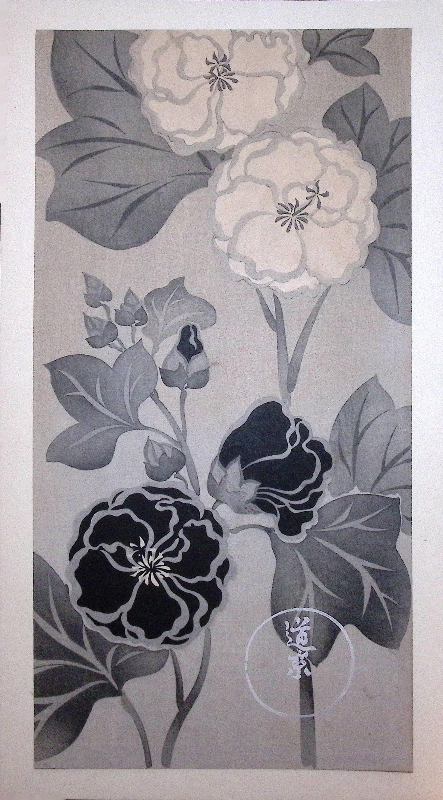 Japanese design, antique, woodcut print, Rimpa.