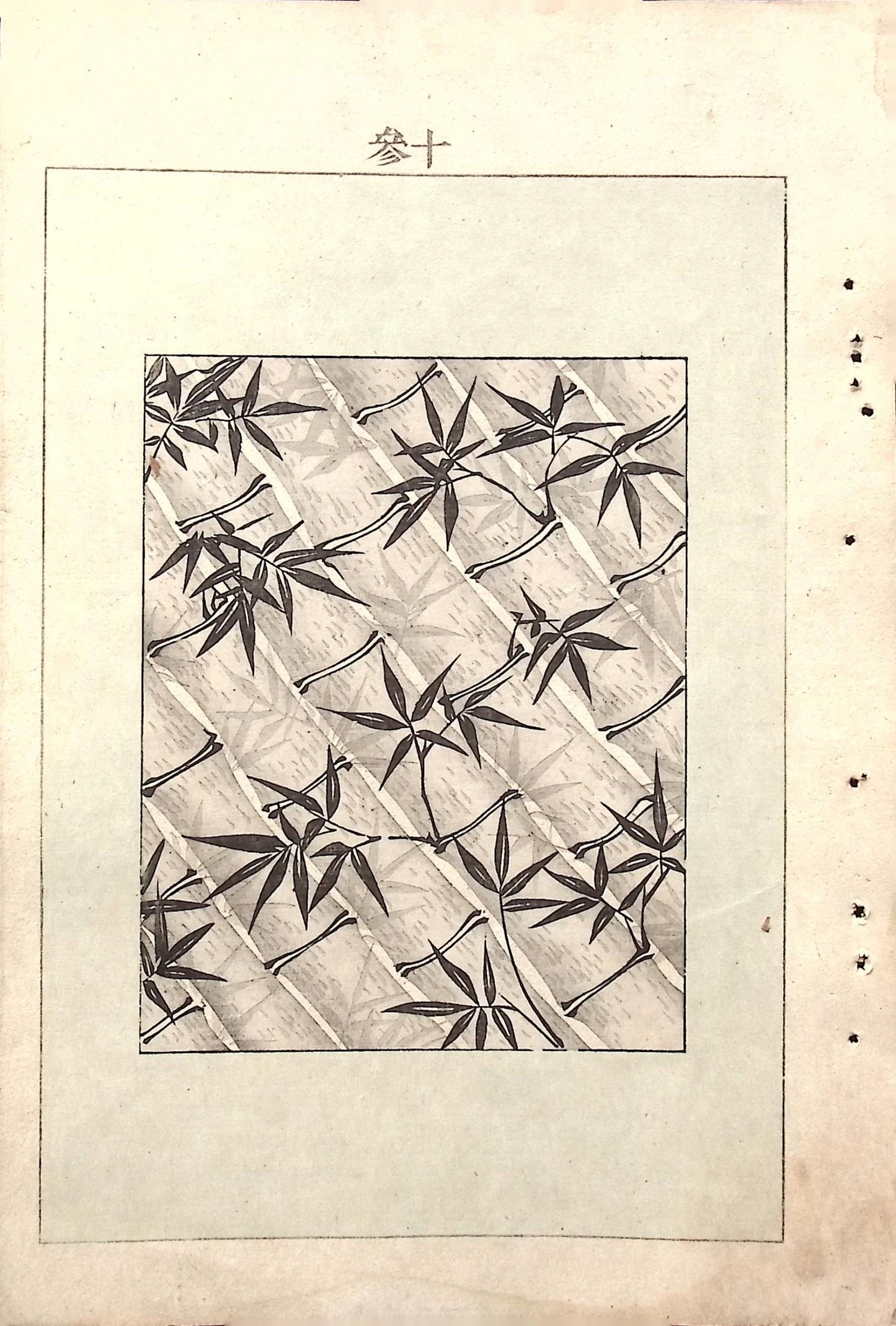 Japanese Antique Original Woodcut Print, c 1900, Bijutsukai 5, Sekka, Korin