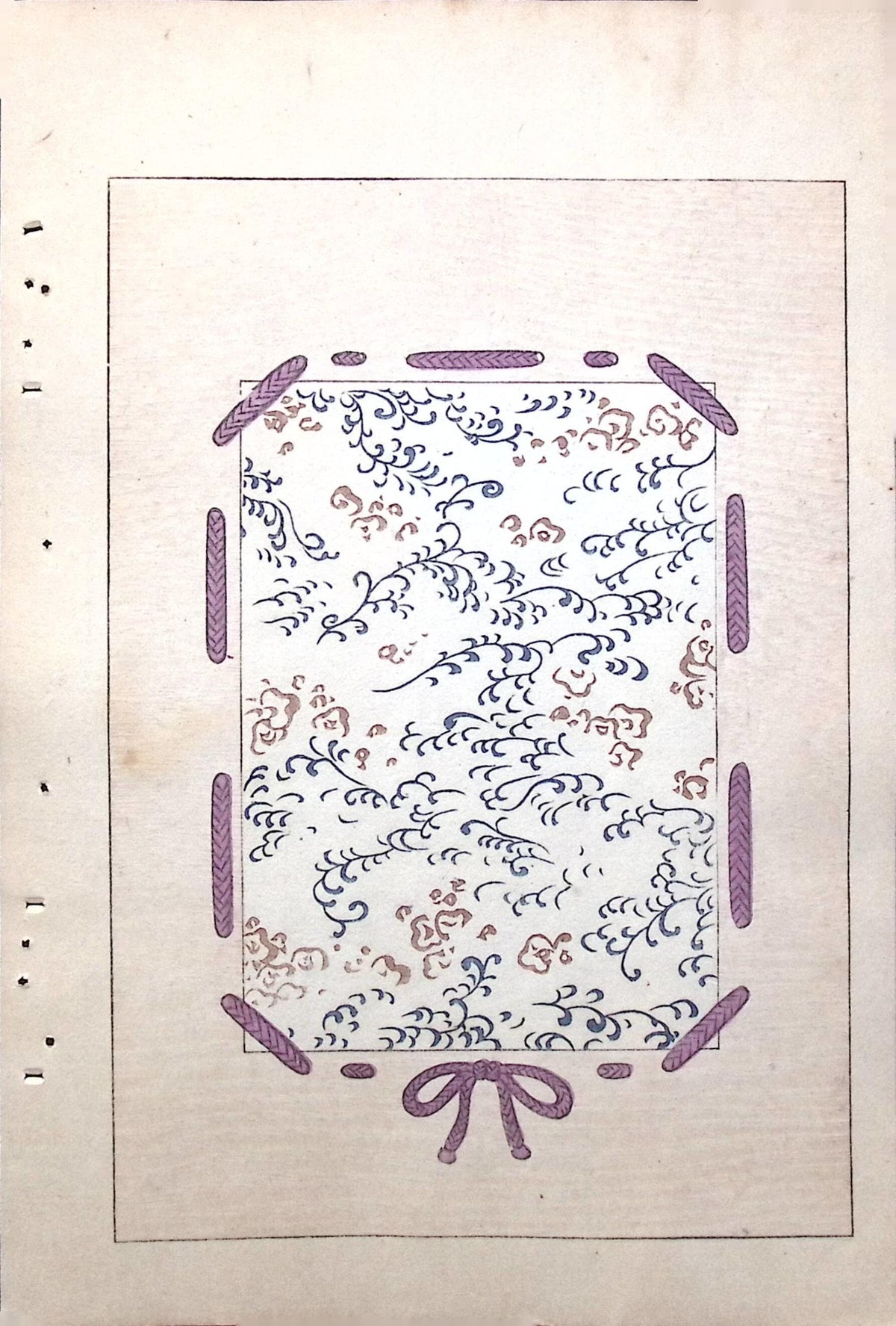 Japanese Antique Original Woodcut Print, c 1900, Bijutsukai 7, Sekka, Korin