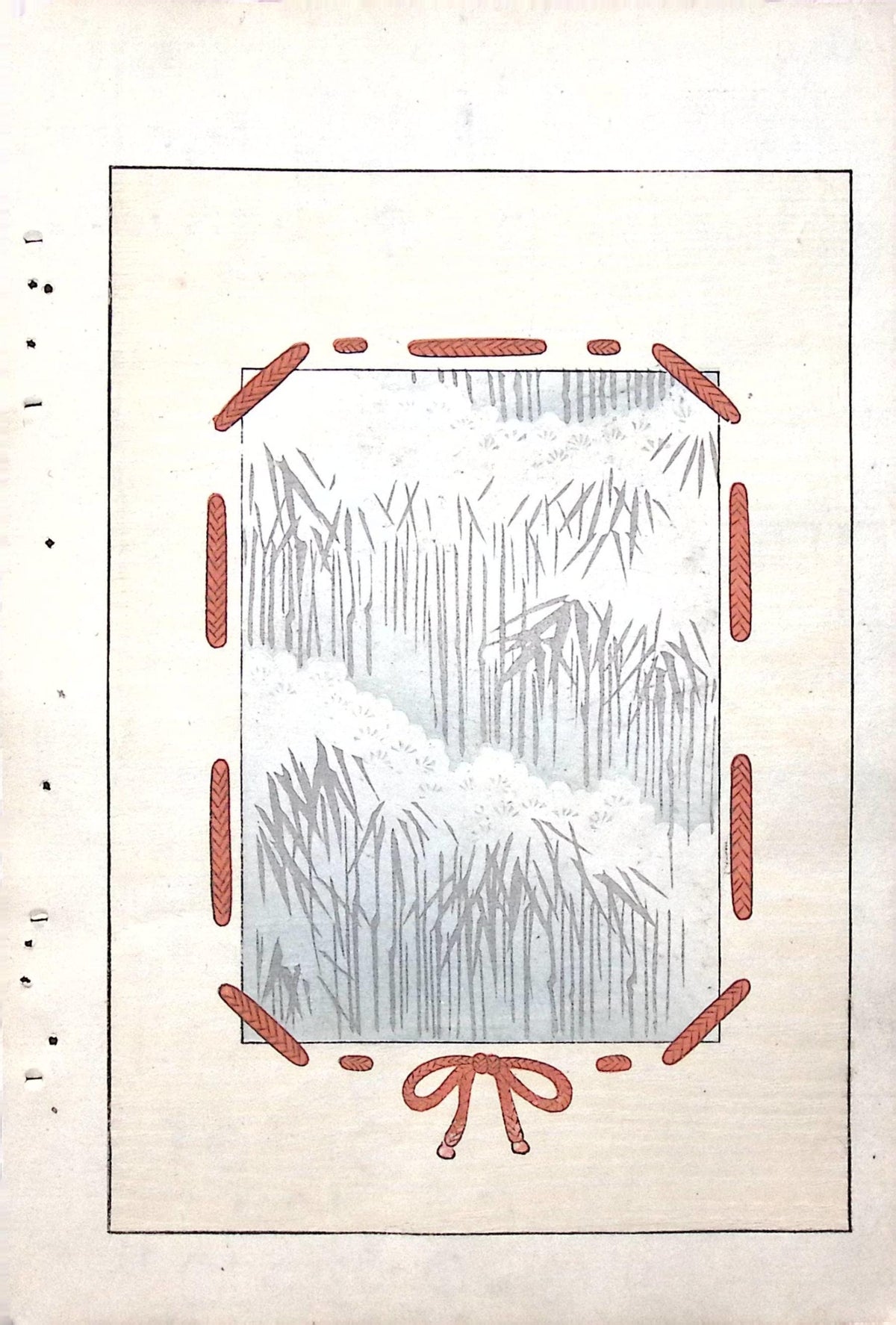 Japanese Antique Original Woodcut Print, c 1900, Bijutsukai 7, Sekka, Korin