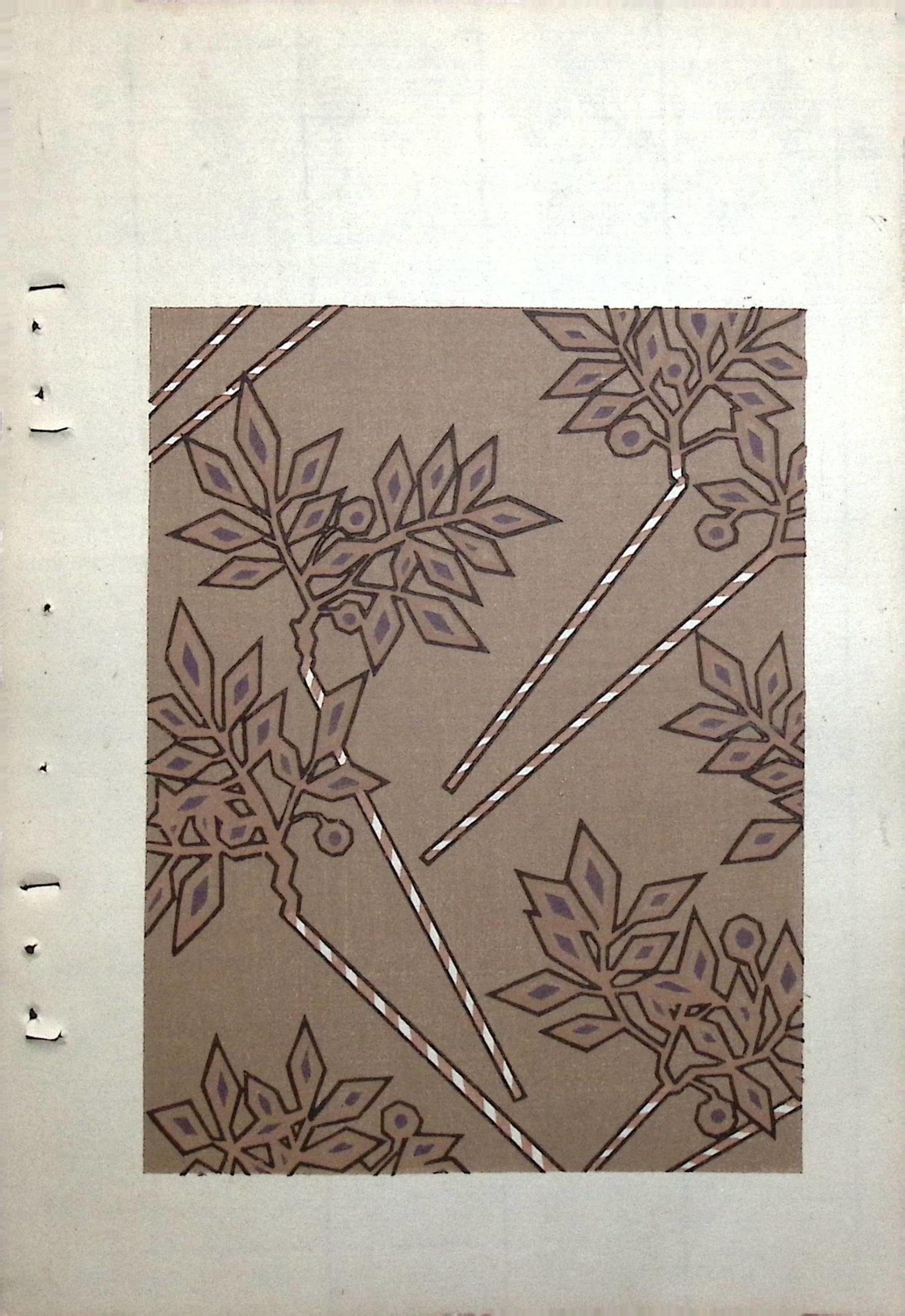 Japanese Antique Original Woodcut Print, Japanese design, Around 1900, Bijutsukai 8, Antique Japanese print, Kimono Design.