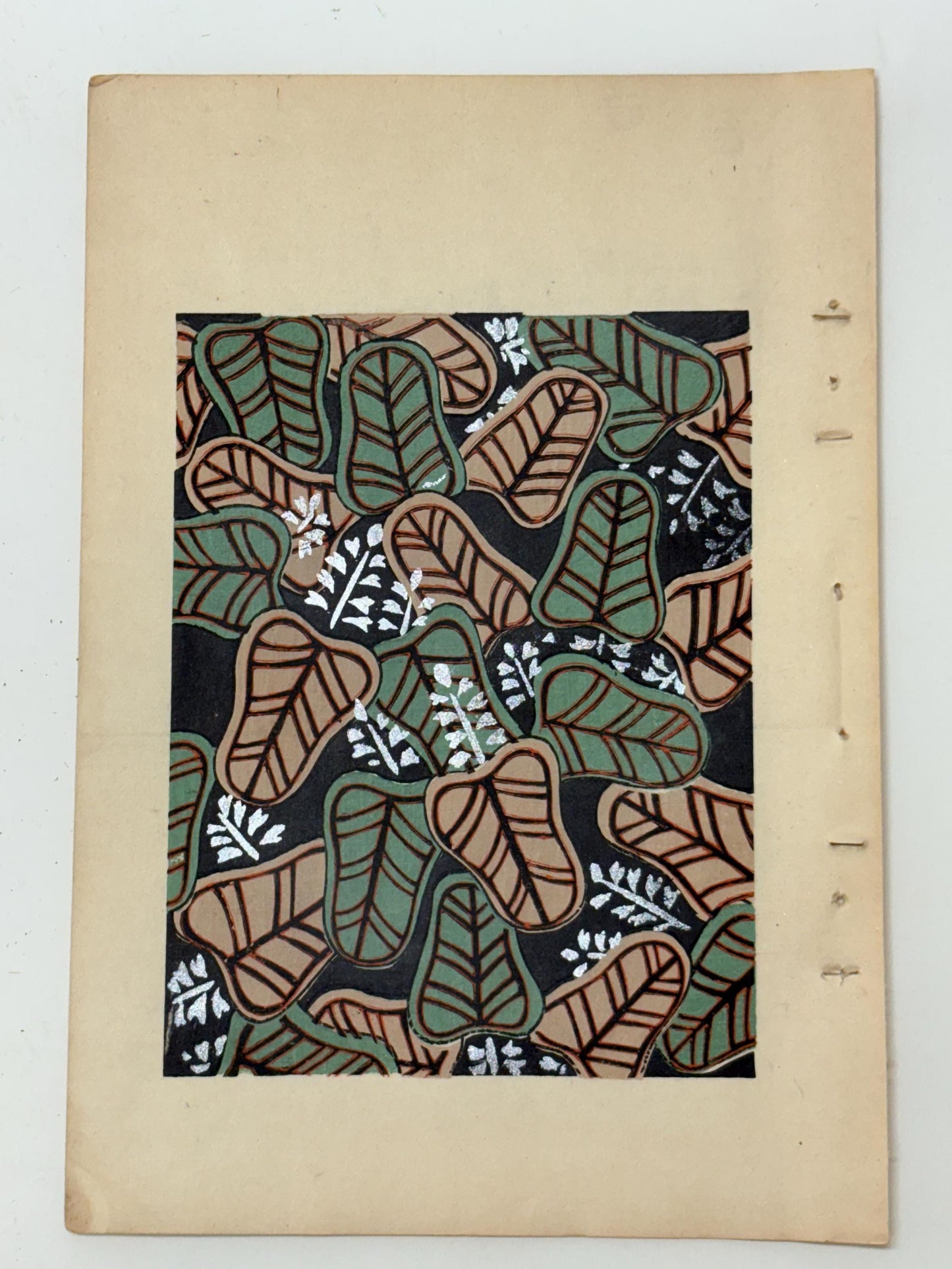 Japanese Antique Original Woodcut Print, Japanese design, Around 1900, Shin-Bijutsukai 9, Antique Japanese print, Kimono Design.