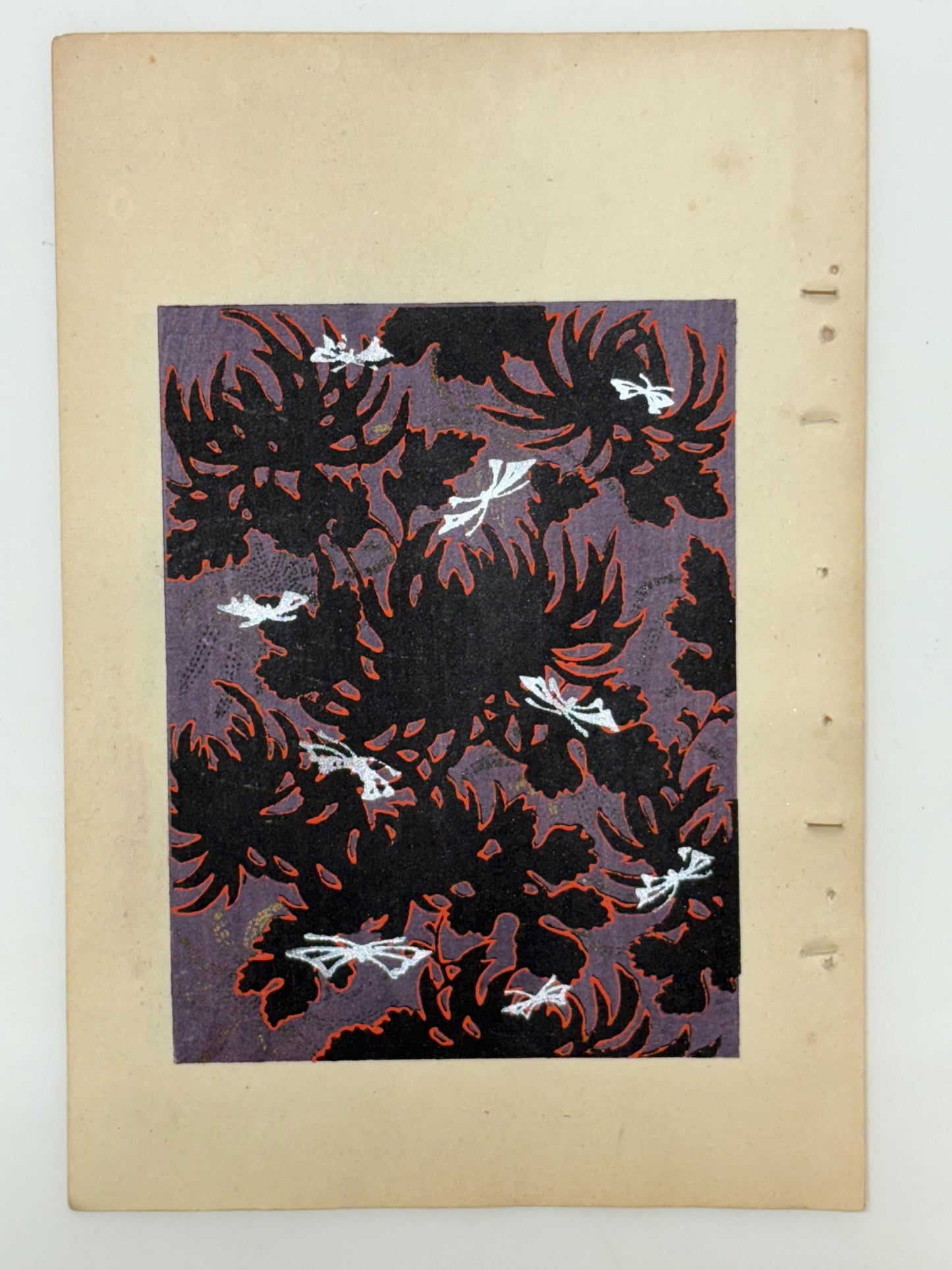 Japanese Antique Original Woodcut Print, Japanese design, Around 1900, Shin-Bijutsukai 9, Antique Japanese print, Kimono Design.