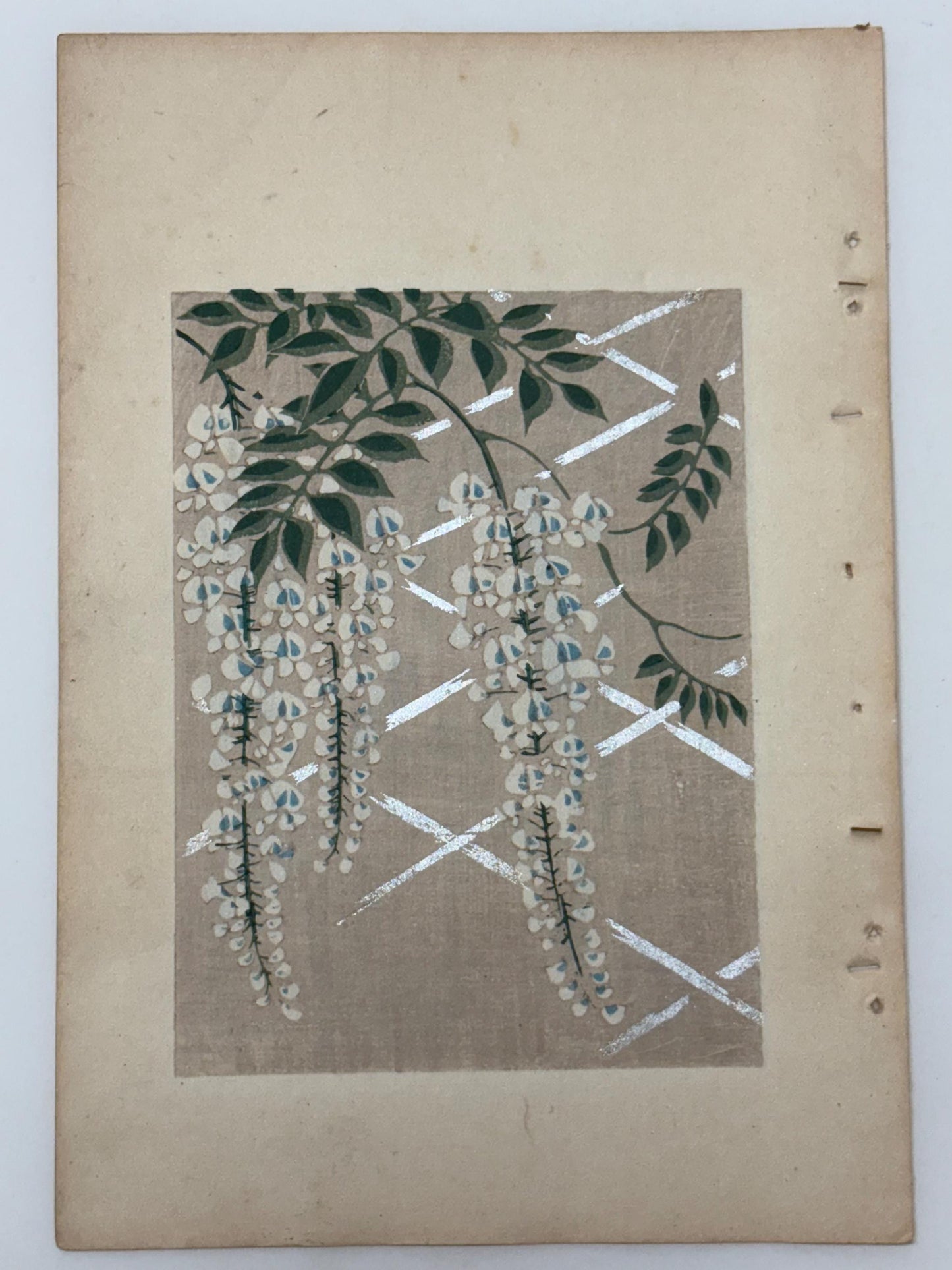 Japanese Antique Original Woodcut Print, Japanese design, Around 1900, Shin-Bijutsukai 11, Antique Japanese print, Kimono Design.