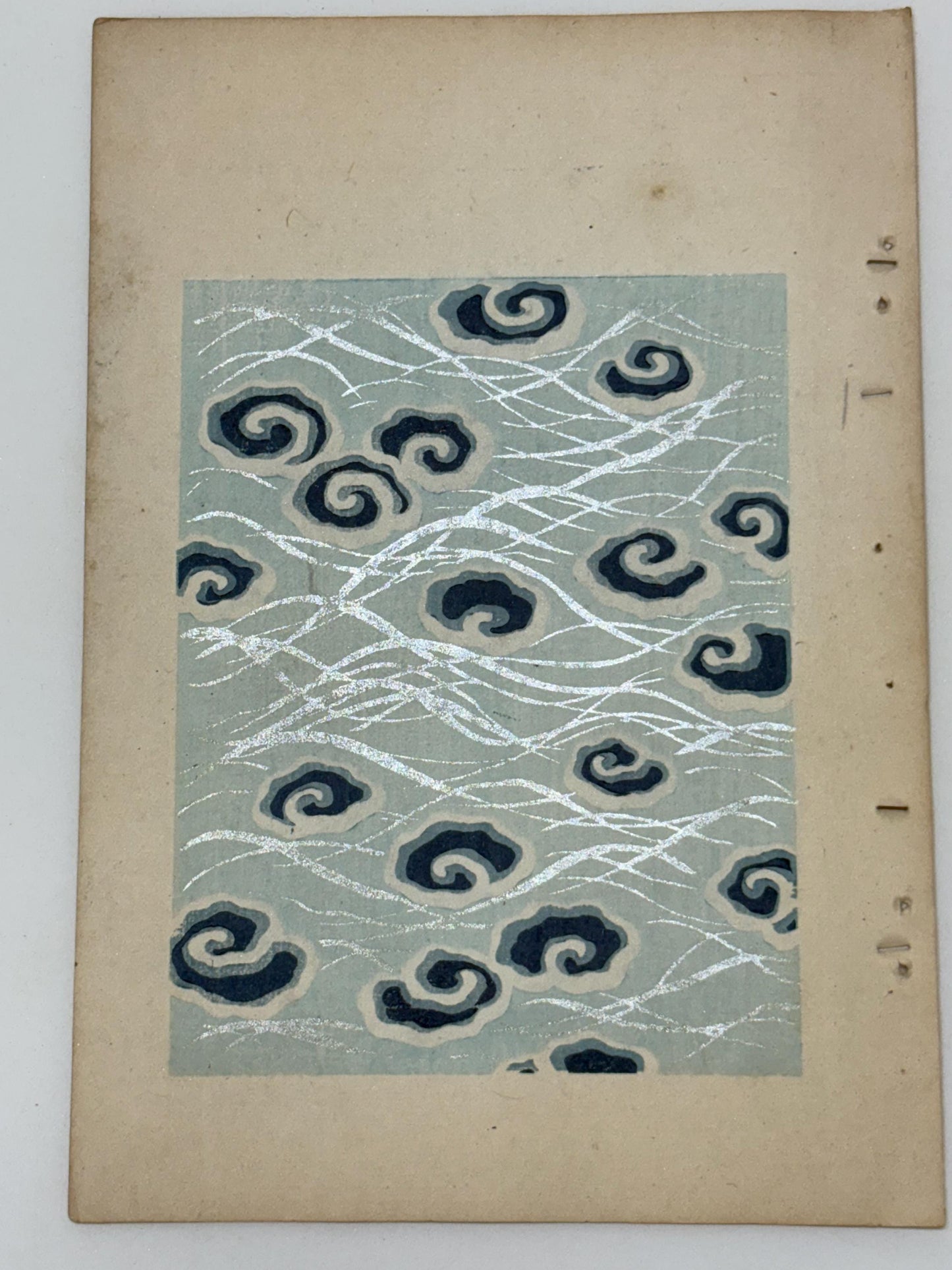 Japanese Antique Original Woodcut Print, Japanese design, Around 1900, Shin-Bijutsukai 11, Antique Japanese print, Kimono Design.