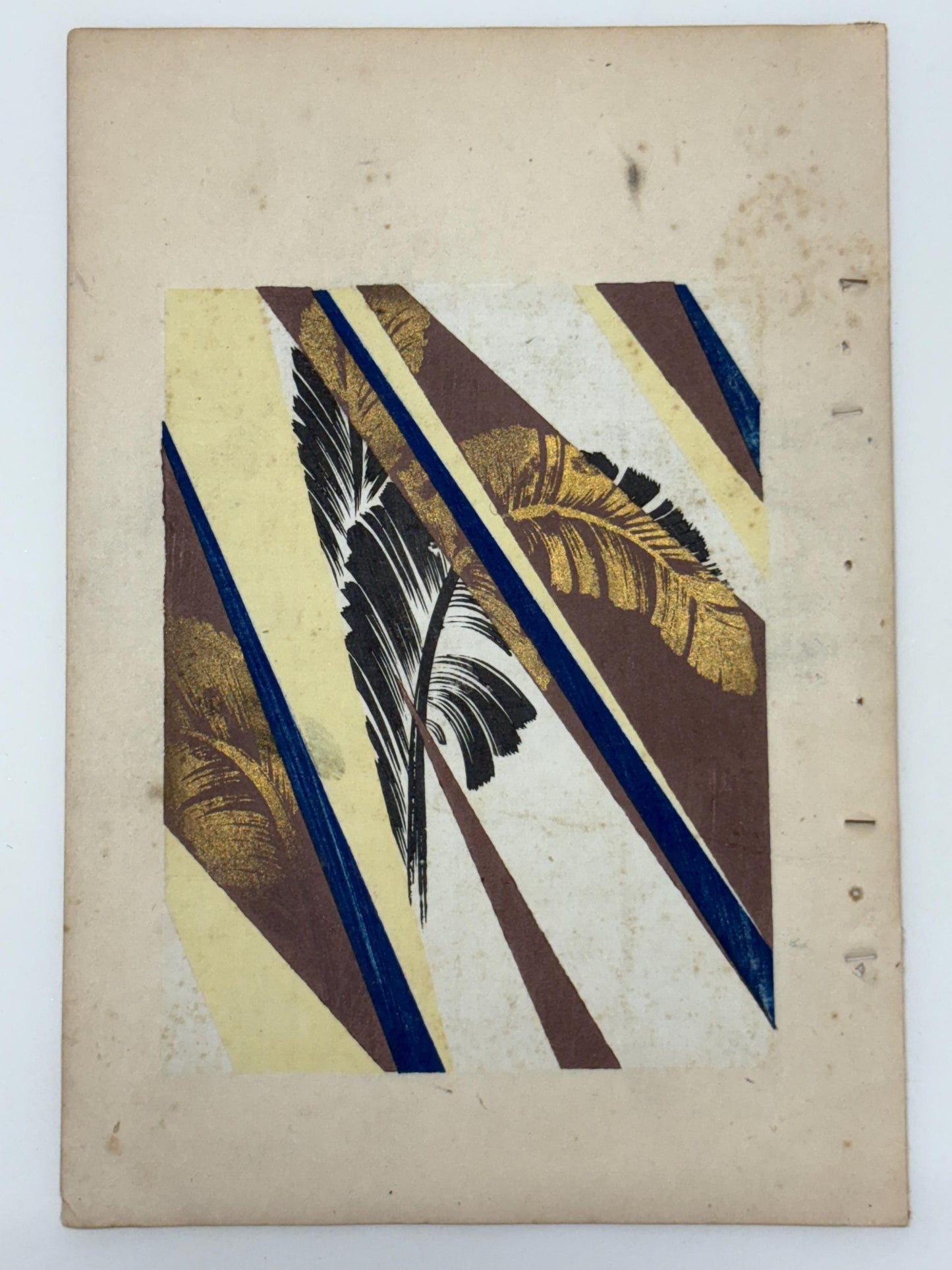 Japanese Antique Original Woodcut Print, Japanese design, Around 1900, Shin-Bijutsukai 11, Antique Japanese print, Kimono Design.