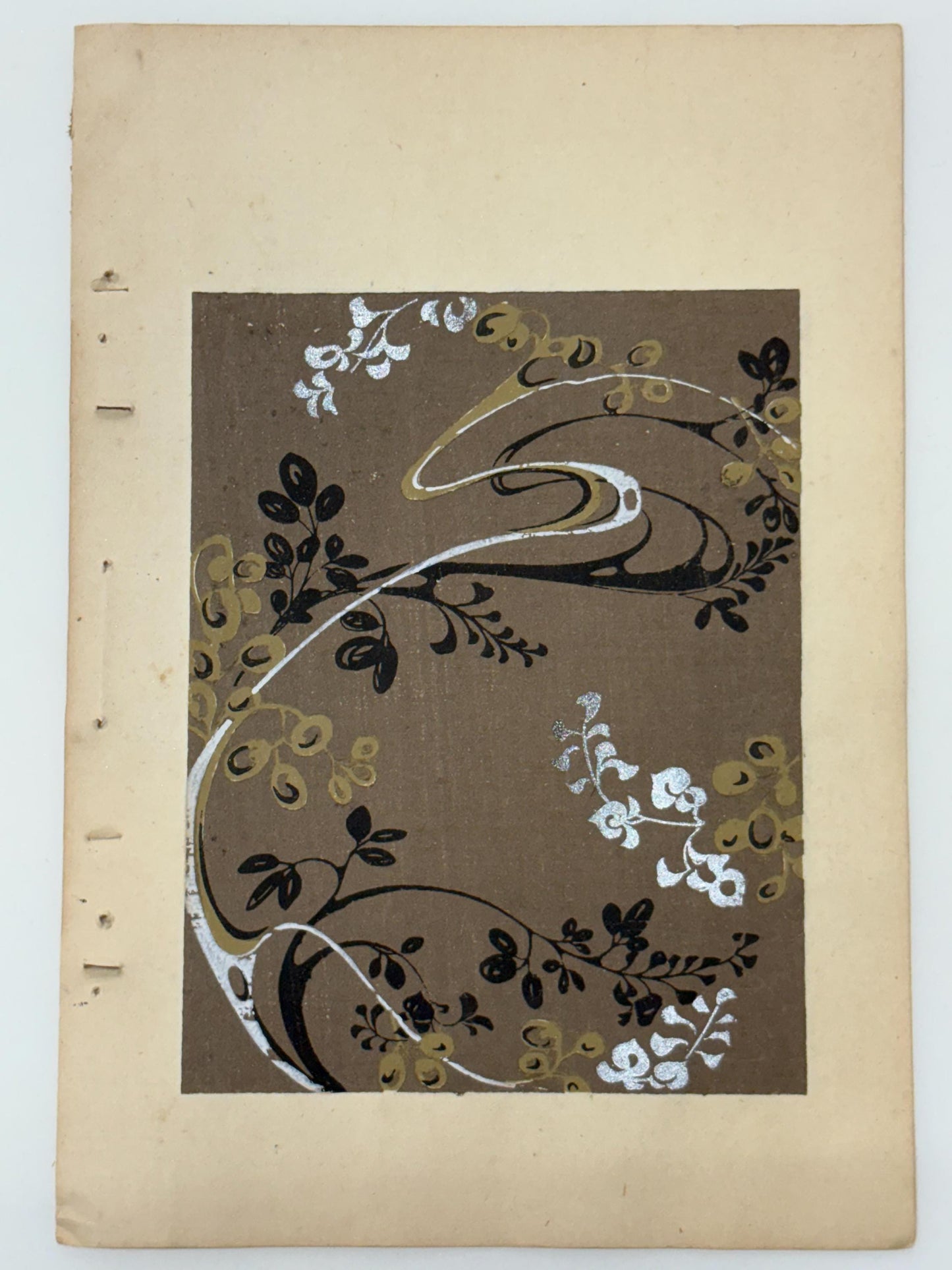 Japanese Antique Original Woodcut Print, Japanese design, Around 1900, Shin-Bijutsukai 12, Antique Japanese print, Kimono Design.