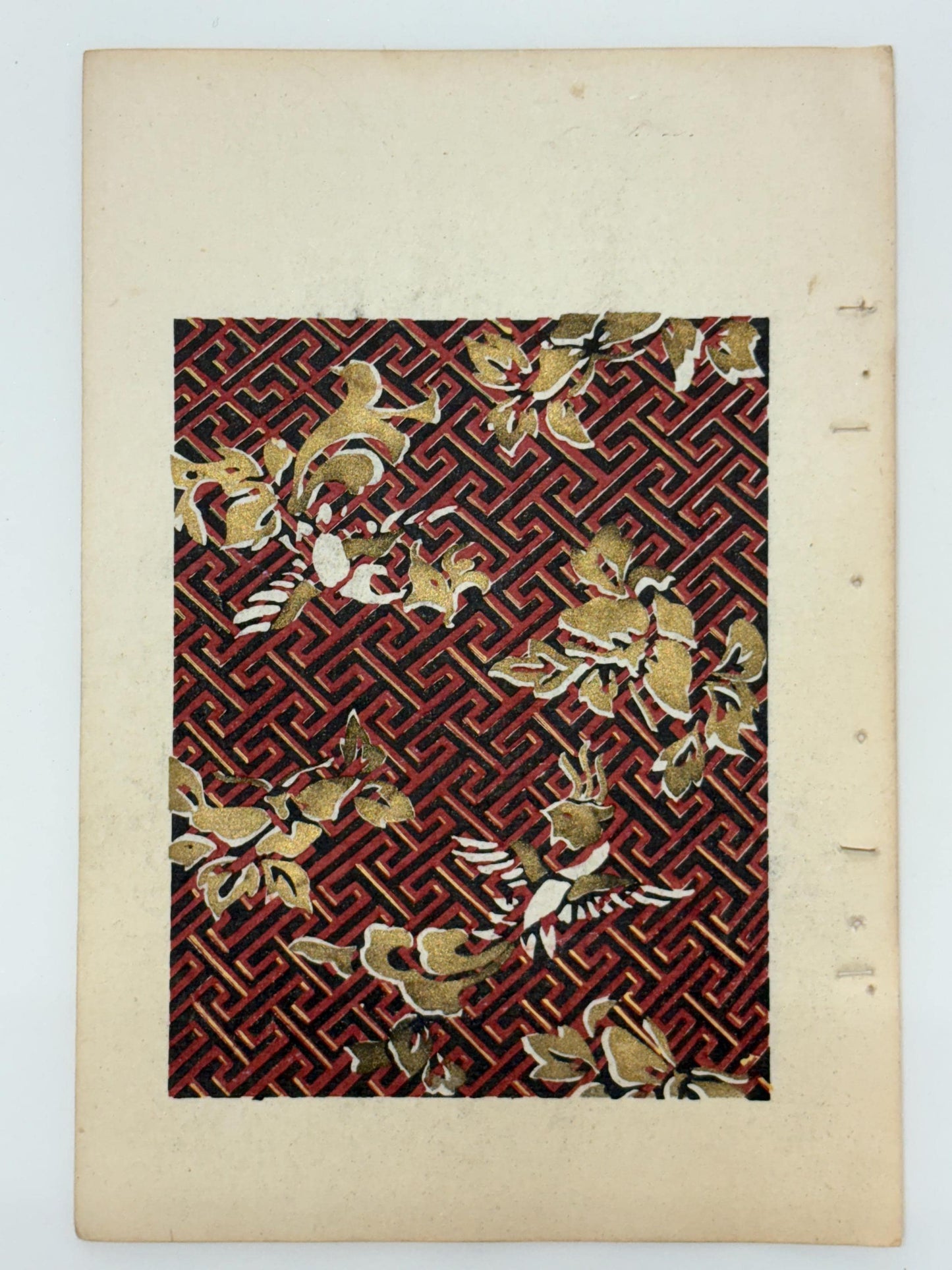 Japanese Antique Original Woodcut Print, Japanese design, Around 1900, Shin-Bijutsukai 12, Antique Japanese print, Kimono Design.