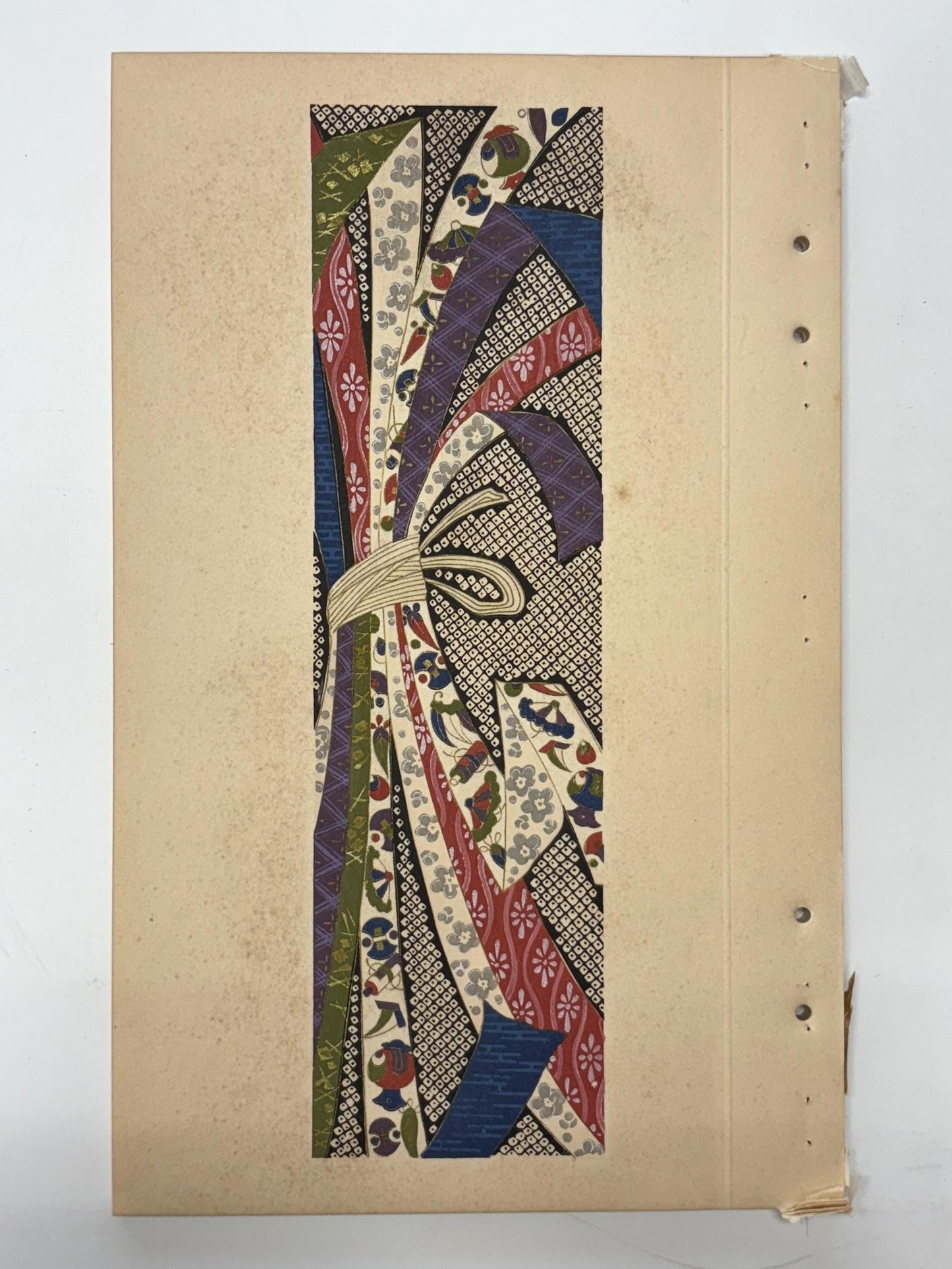 Japanese antique woodblock print, Design, 1937, Kawarazaki Kodo, Kimono design. 2-19