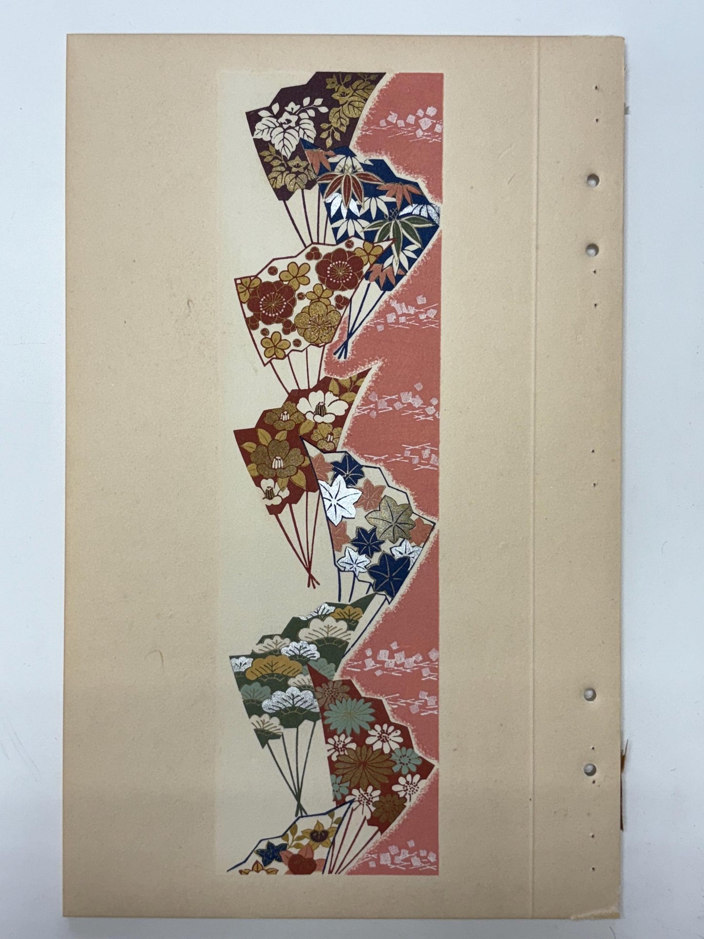 Japanese antique woodblock print, Design, 1937, Kawarazaki Kodo, Kimono design. 2-22