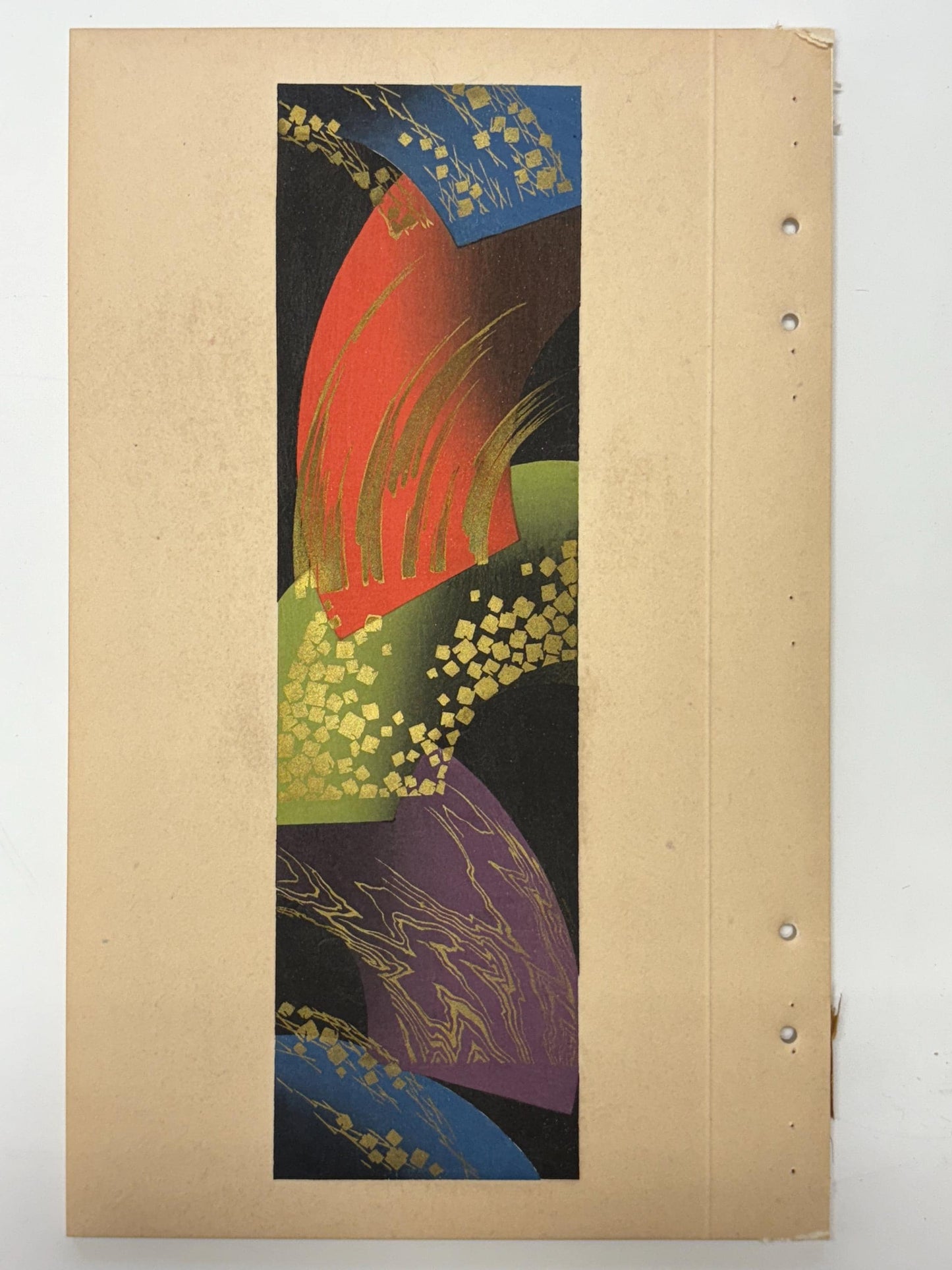Japanese antique woodblock print, Design, 1937, Kawarazaki Kodo, Kimono design. 2-25
