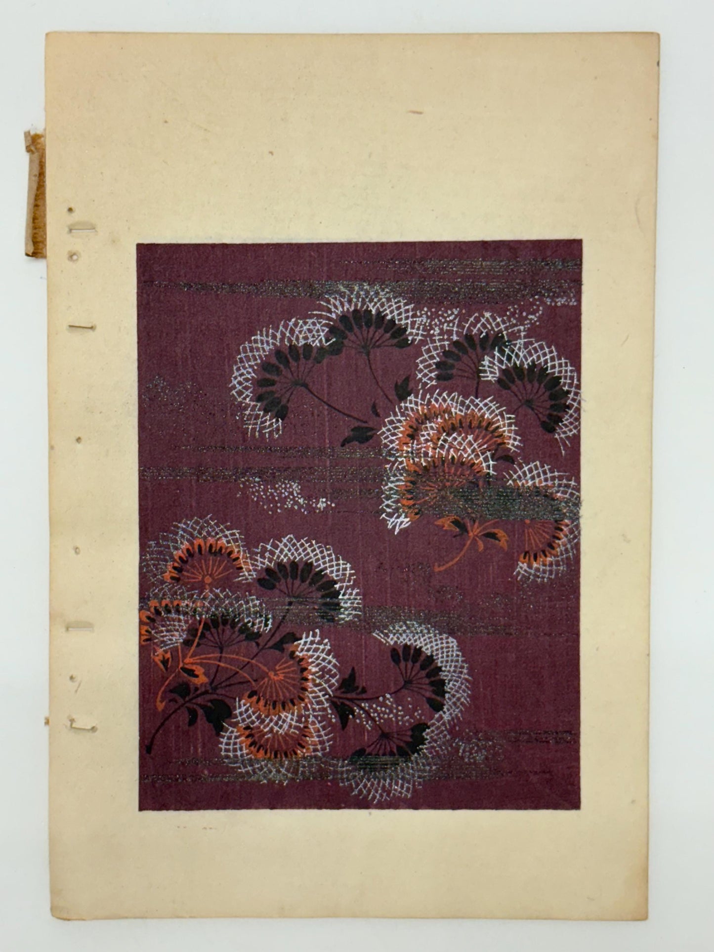 Japanese Antique Original Woodcut Print, Japanese design, Around 1900, Shin-Bijutsukai 9, Antique Japanese print, Kimono Design.