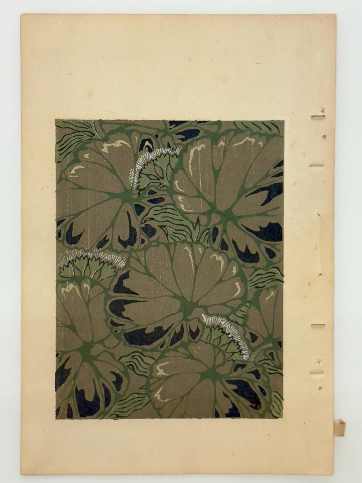 Japanese Antique Original Woodcut Print, Japanese design, Around 1900, Shin-Bijutsukai 10, Antique Japanese print, Kimono Design.