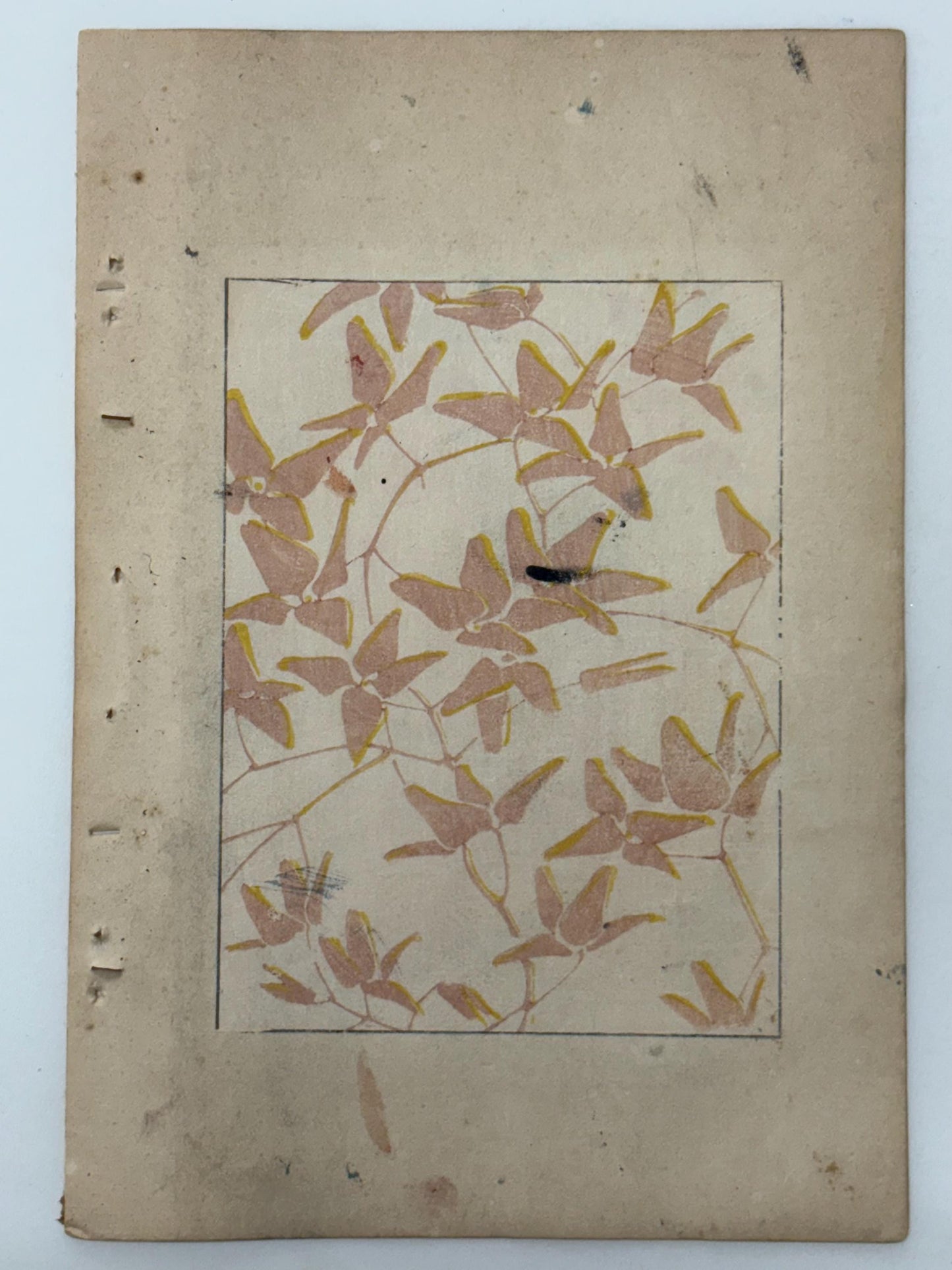 Japanese Antique Original Woodcut Print, Japanese design, Around 1900, Shin-Bijutsukai 11, Antique Japanese print, Kimono Design.