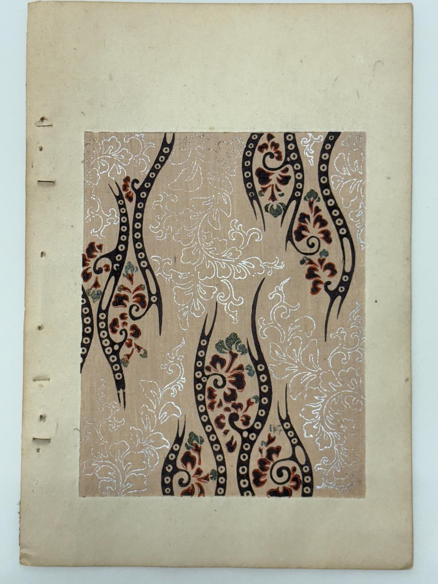 Japanese Antique Original Woodcut Print, Japanese design, Around 1900, Shin-Bijutsukai 12, Antique Japanese print, Kimono Design.