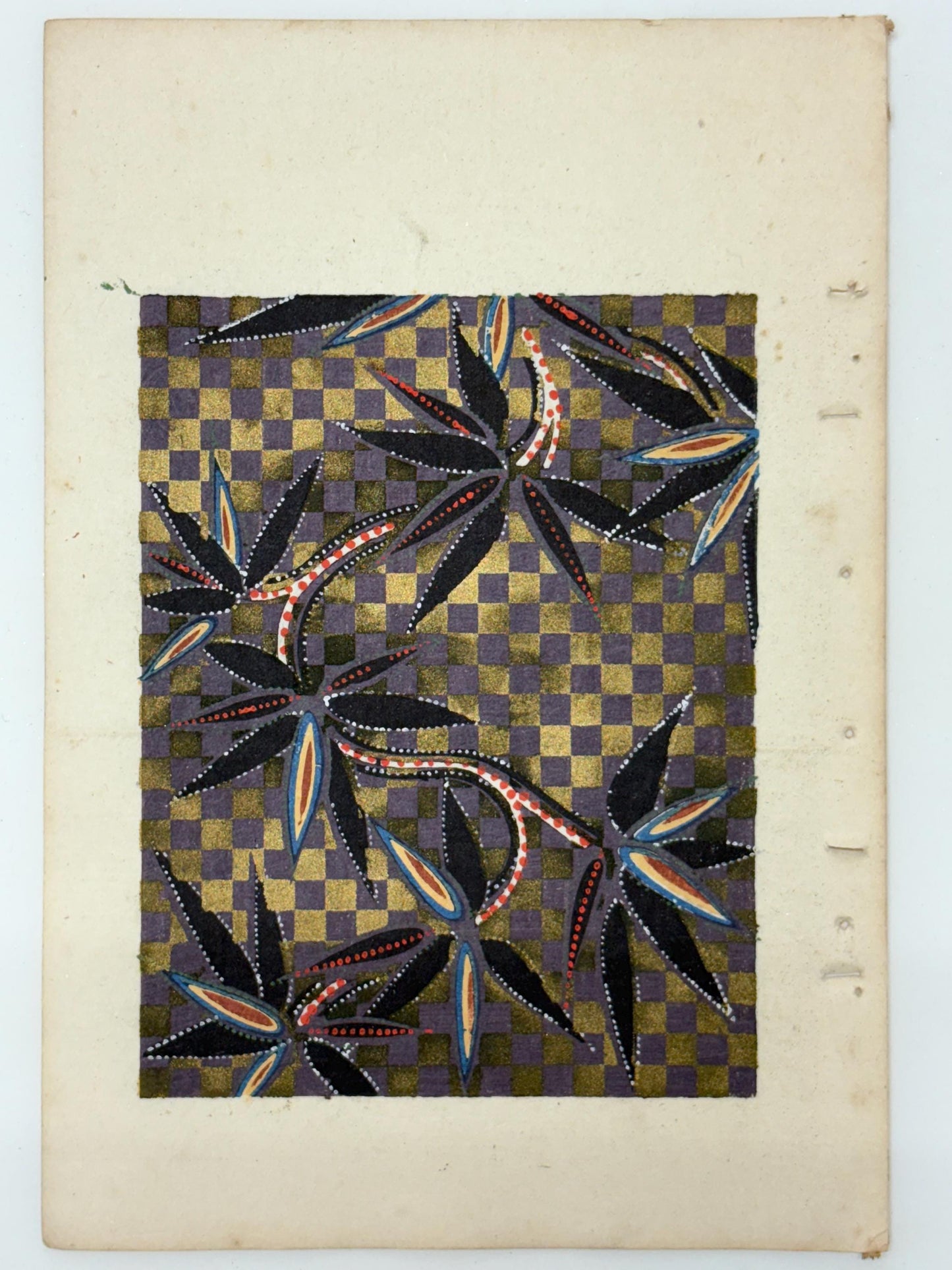 Japanese Antique Original Woodcut Print, Japanese design, Around 1900, Shin-Bijutsukai 12, Antique Japanese print, Kimono Design.