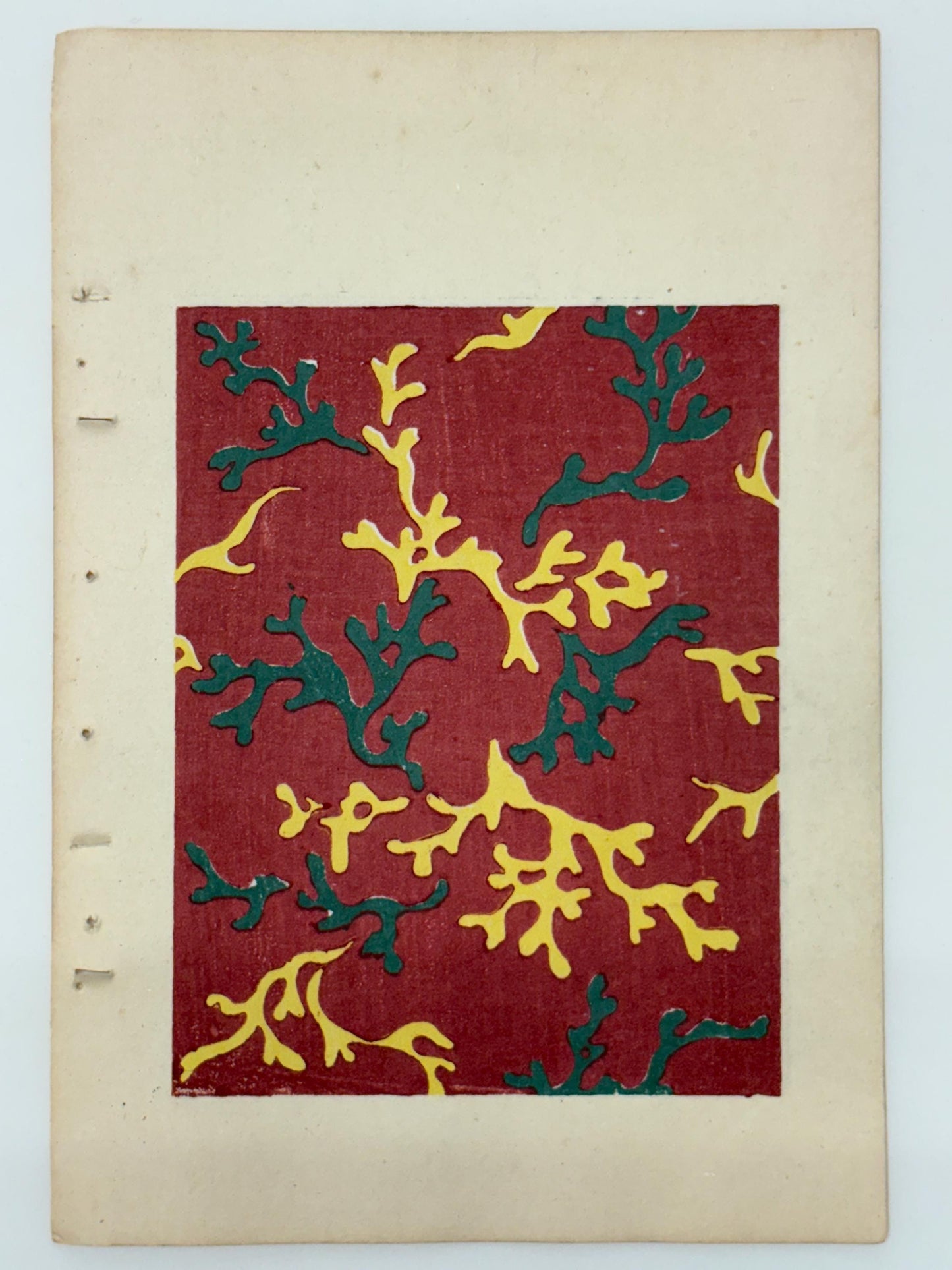 Japanese Antique Original Woodcut Print, Japanese design, Around 1900, Shin-Bijutsukai 12, Antique Japanese print, Kimono Design.