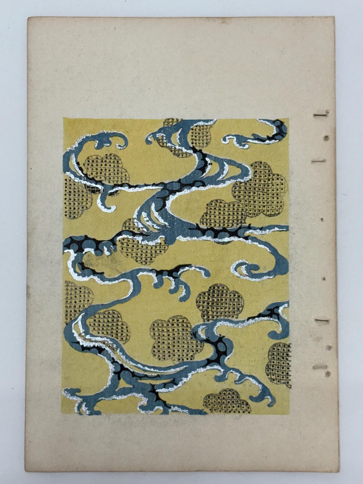 Japanese Antique Original Woodcut Print, Japanese design, Around 1900, Shin-Bijutsukai 12, Antique Japanese print, Kimono Design.