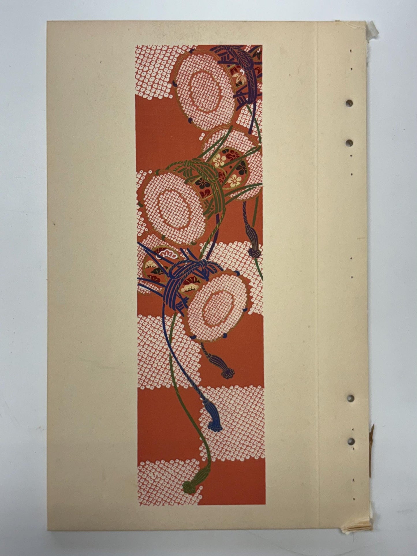 Japanese antique woodblock print, Design, 1937, Kawarazaki Kodo, Kimono design. 2-14