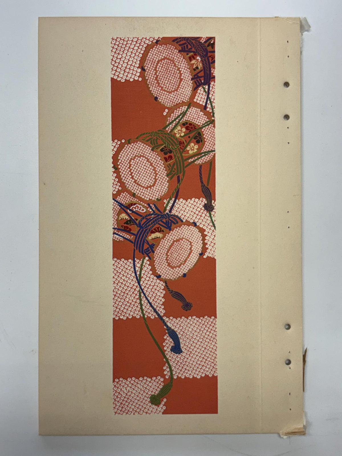 Japanese antique woodblock print, Design, 1937, Kawarazaki Kodo, Kimono design. 2-14