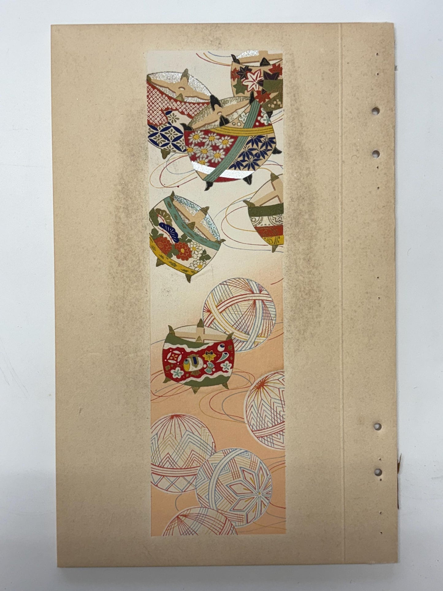Japanese antique woodblock print, Design, 1937, Kawarazaki Kodo, Kimono design. 2-21
