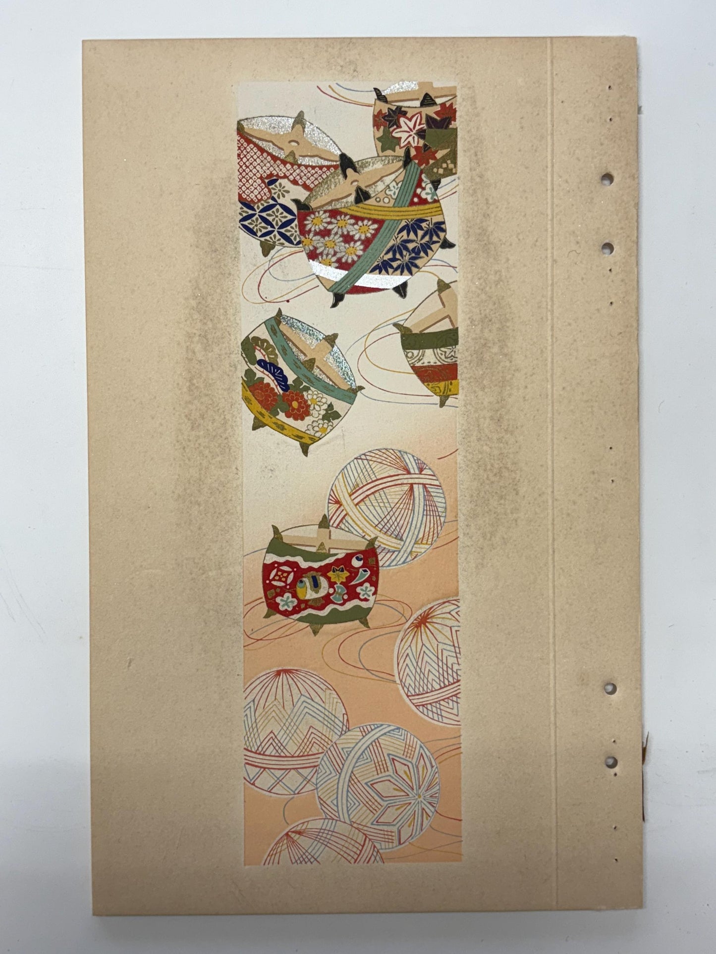 Japanese antique woodblock print, Design, 1937, Kawarazaki Kodo, Kimono design. 2-21