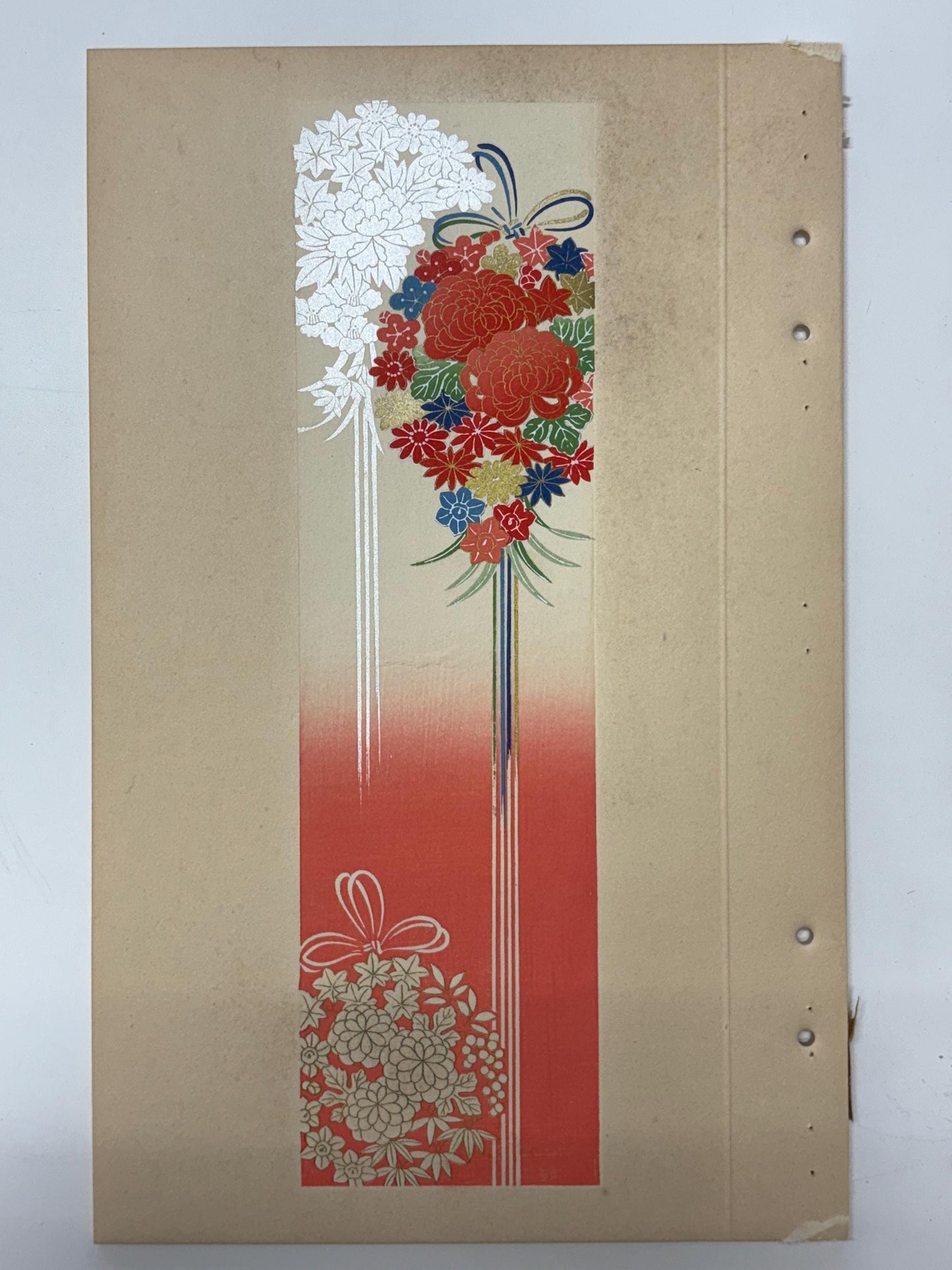Japanese antique woodblock print, Design, 1937, Kawarazaki Kodo, Kimono design. 2-24