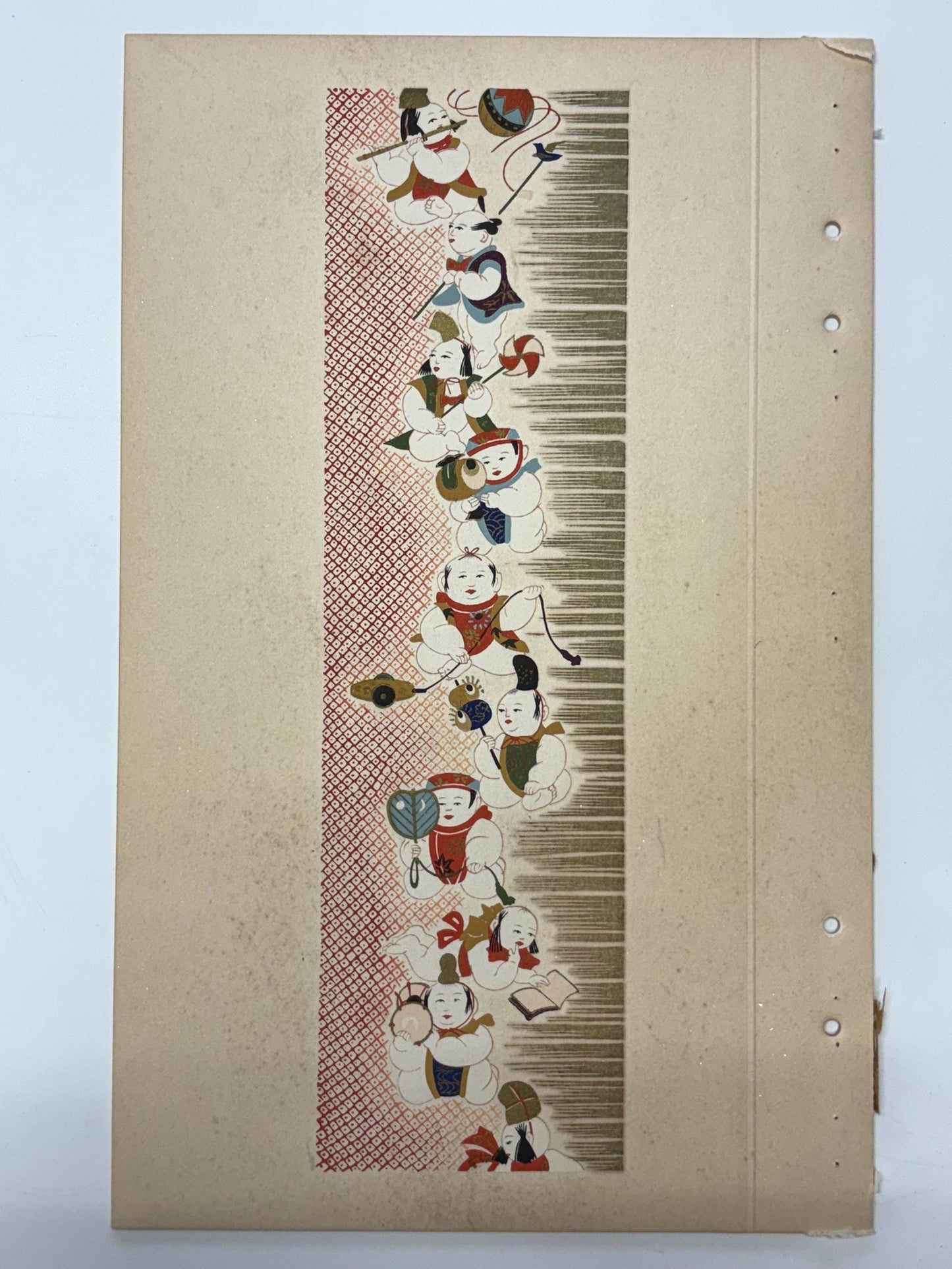 Japanese antique woodblock print, Design, 1937, Kawarazaki Kodo, Kimono design. 2-28