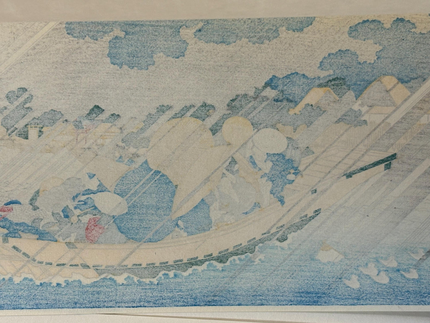 Japanese Ukiyoe, woodcut print, Aoigaoka Hokkei, "Sumida river in Musashi province"