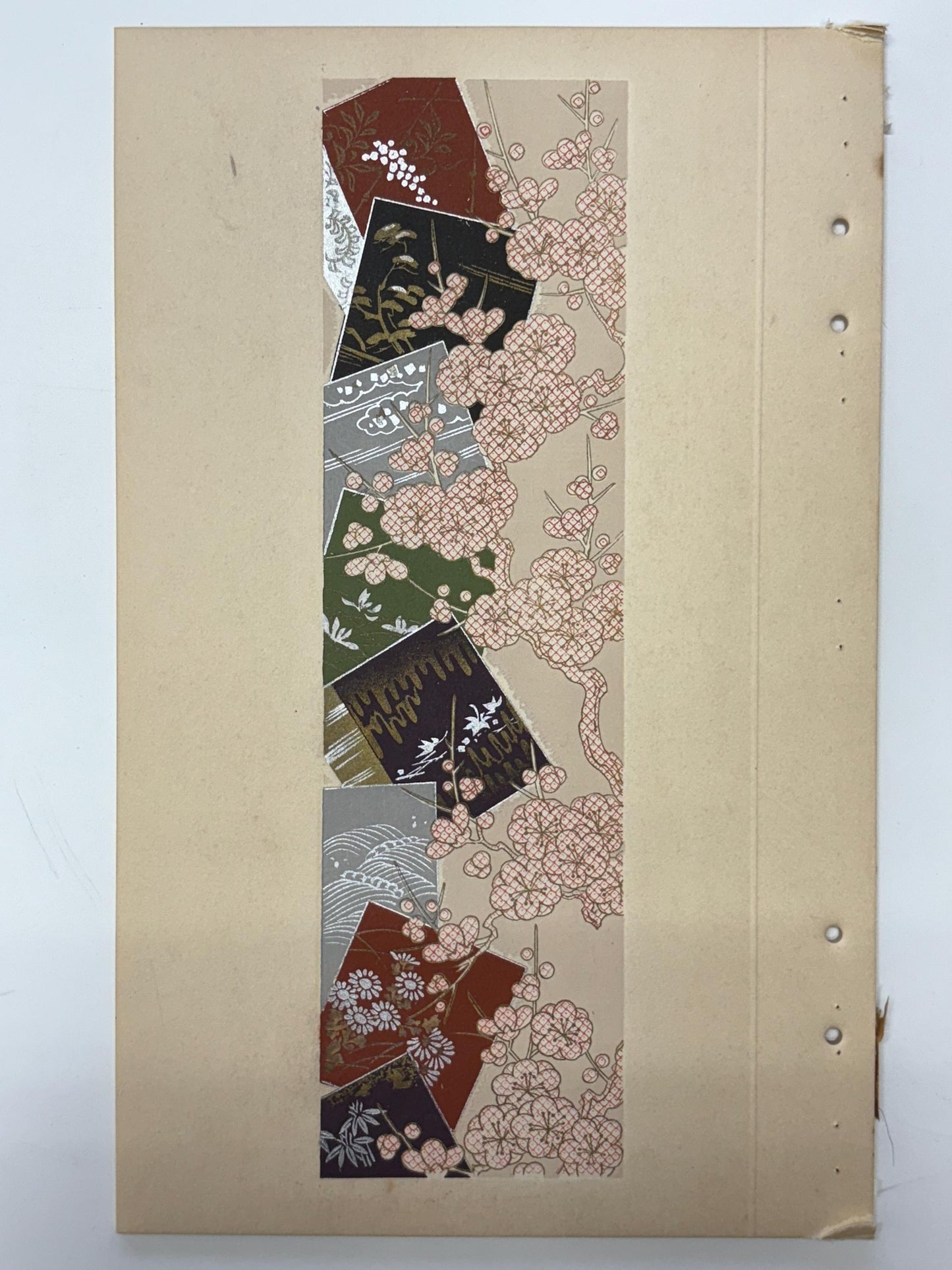 Japanese antique woodblock print, Design, 1937, Kawarazaki Kodo, Kimono design. 2-7