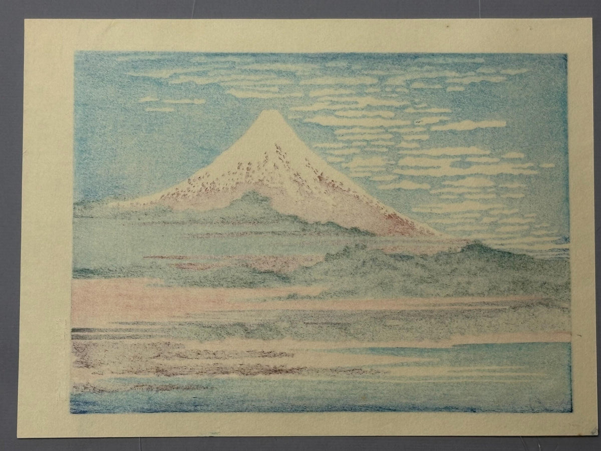 Japanese Ukiyoe, Woodblock print, Hokusai, "The fine and clear Fuji"