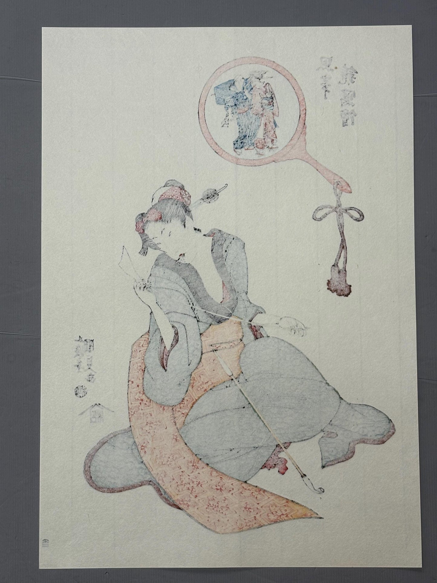 Japanese Ukiyoe, Woodblock print, kunisada, "Illustrations of the Mind as Reflected in Mirrors".