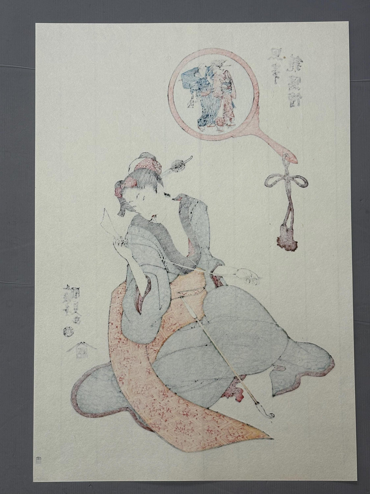 Japanese Ukiyoe, Woodblock print, kunisada, "Illustrations of the Mind as Reflected in Mirrors".