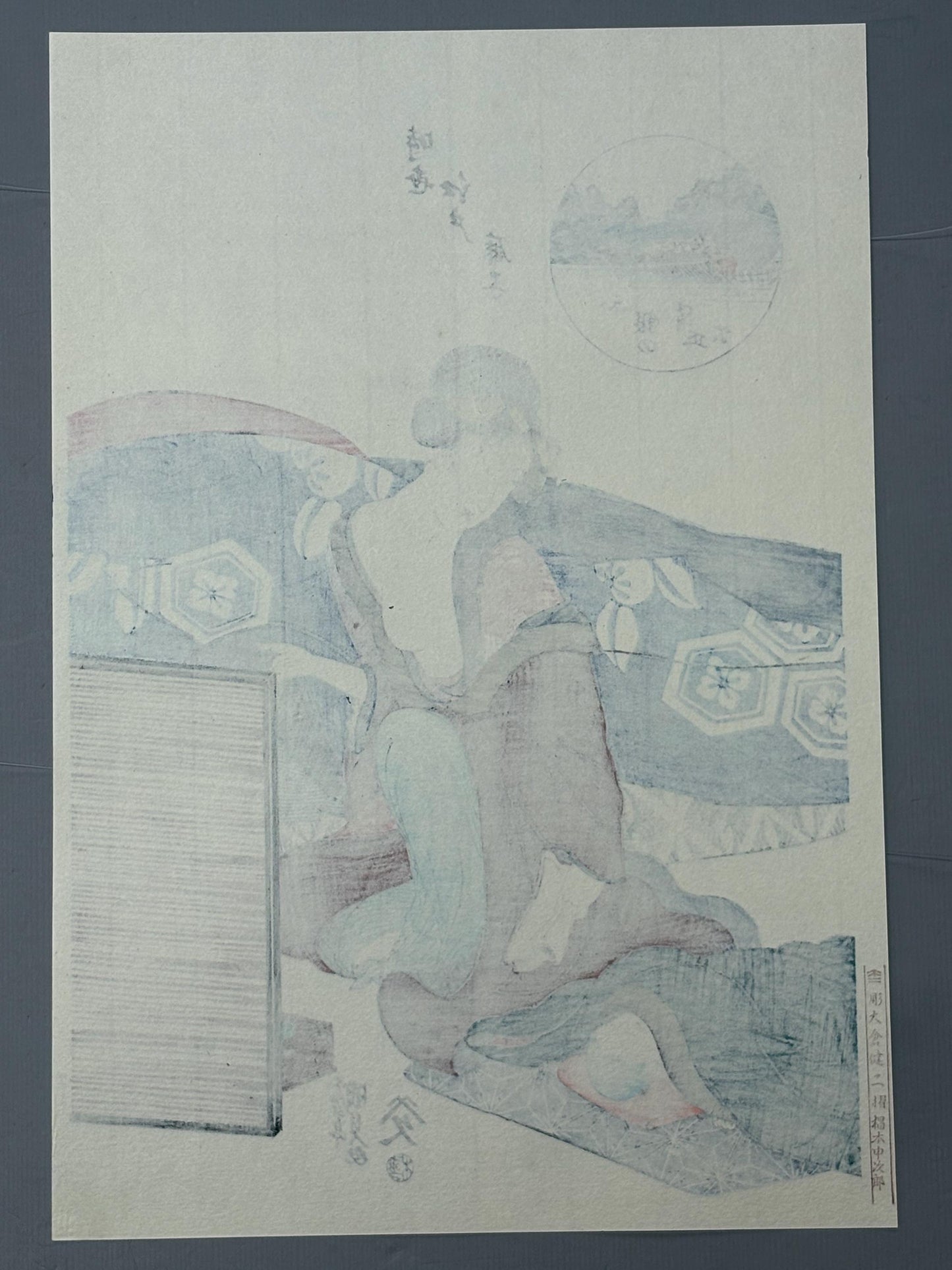 Japanese Ukiyoe, Woodblock print, kunisada, "Beautiful Women of Edo".