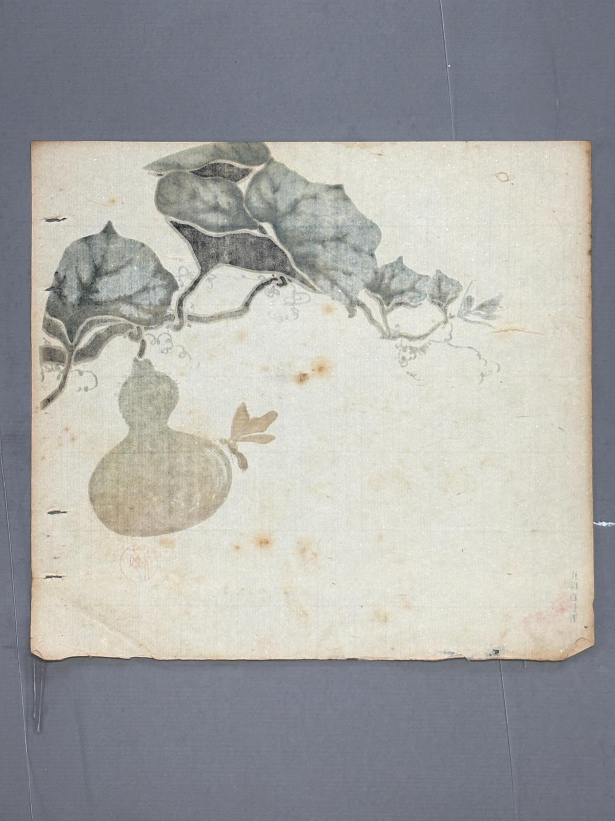 Japanese antique design, lithographic print, around a hundred years ago, ”gourd”.
