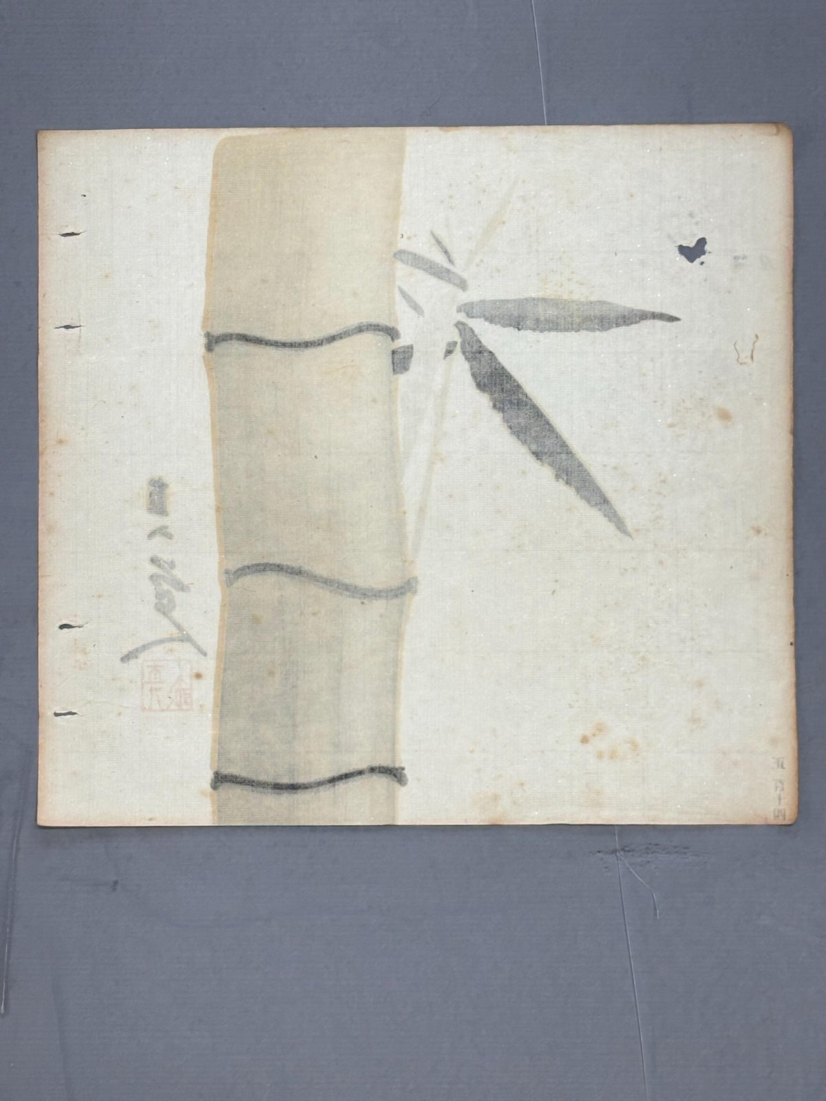 Japanese antique design, lithographic print, around a hundred years ago, Tanomura Chokunyu?, "Bamboo"..