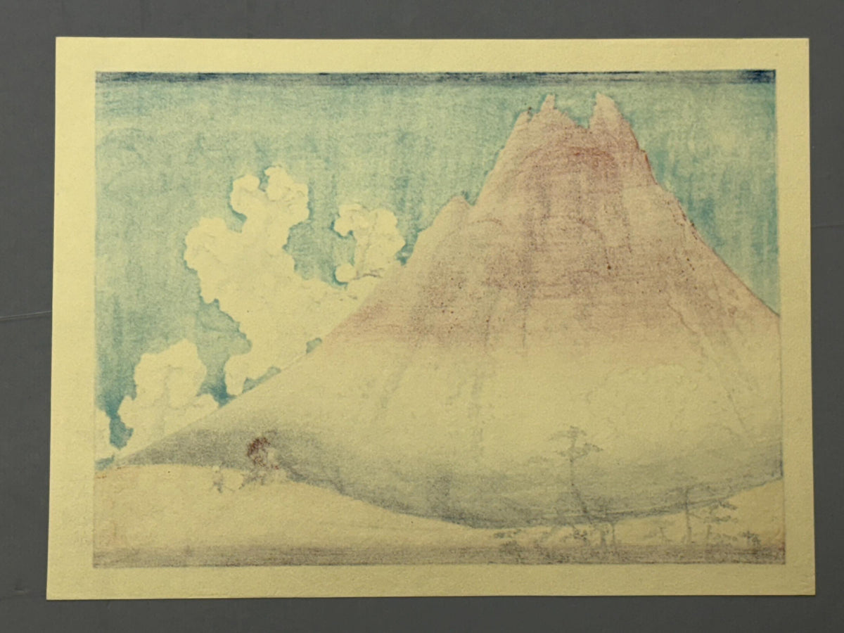 Japanese Ukiyo-e Woodblock print, Hokusai, "Mt. Fuji seen from Mishima in Koshu"
