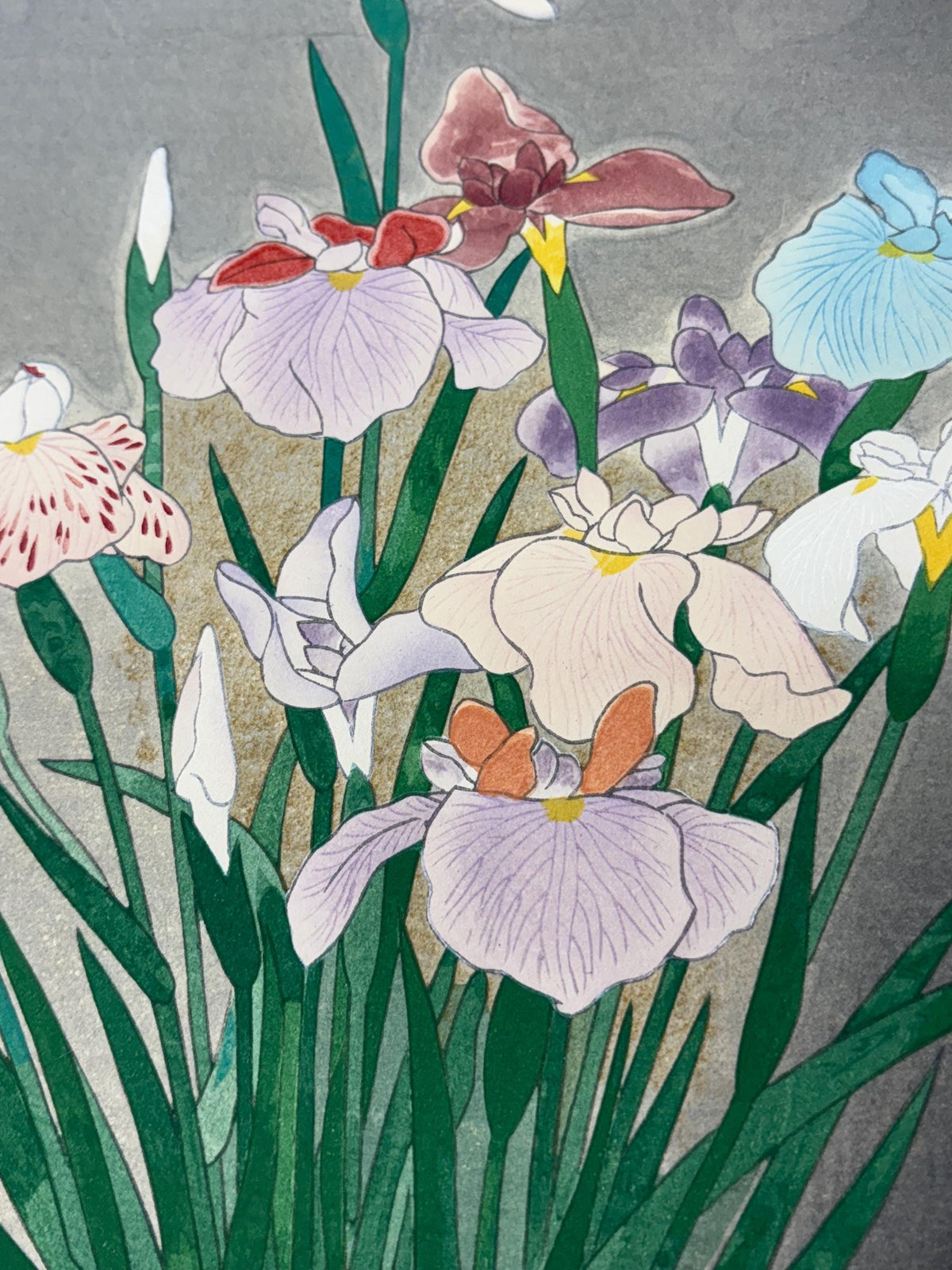 Japanese art, Kobayashi Kokei, "Irises", Large size.