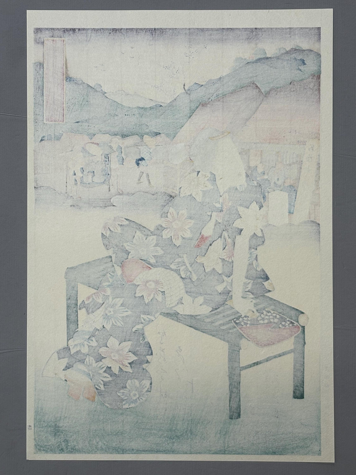Japanese Ukiyoe, Woodblock print, Keisai Eisen, "Mariko: At a Teahouse".