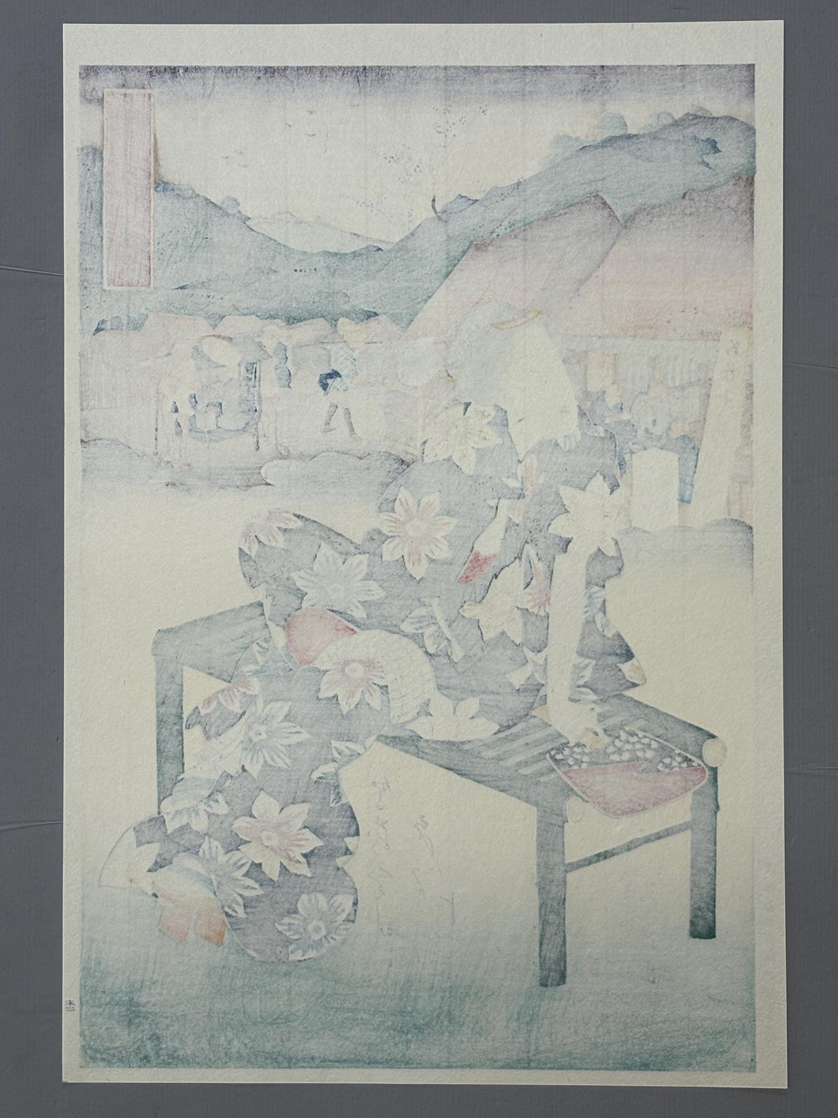 Japanese Ukiyoe, Woodblock print, Keisai Eisen, "Mariko: At a Teahouse".