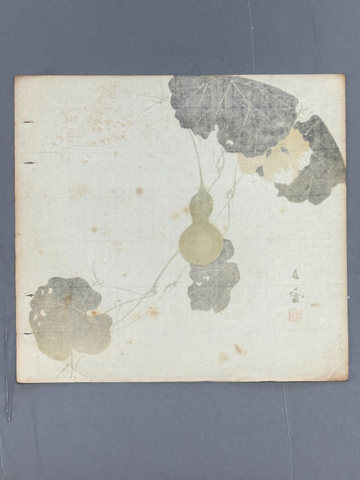 Japanese antique design, lithographic print, around a hundred years ago, Nishimura Goun, "gourd".