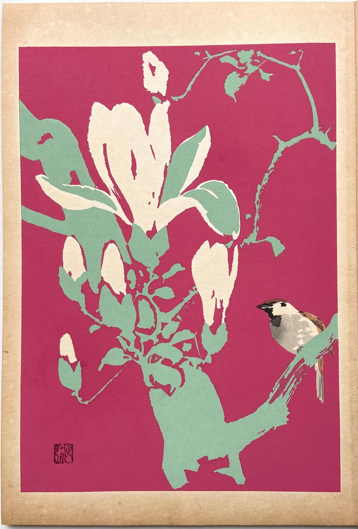 Japanese design, antique, woodcut print, 1934, Honda Bansui, "Tansai-Gafu".