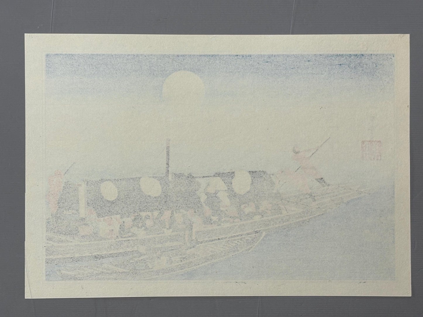 Japanese Ukiyoe, Woodblock print, antique, Hiroshige, "The Yodo River"