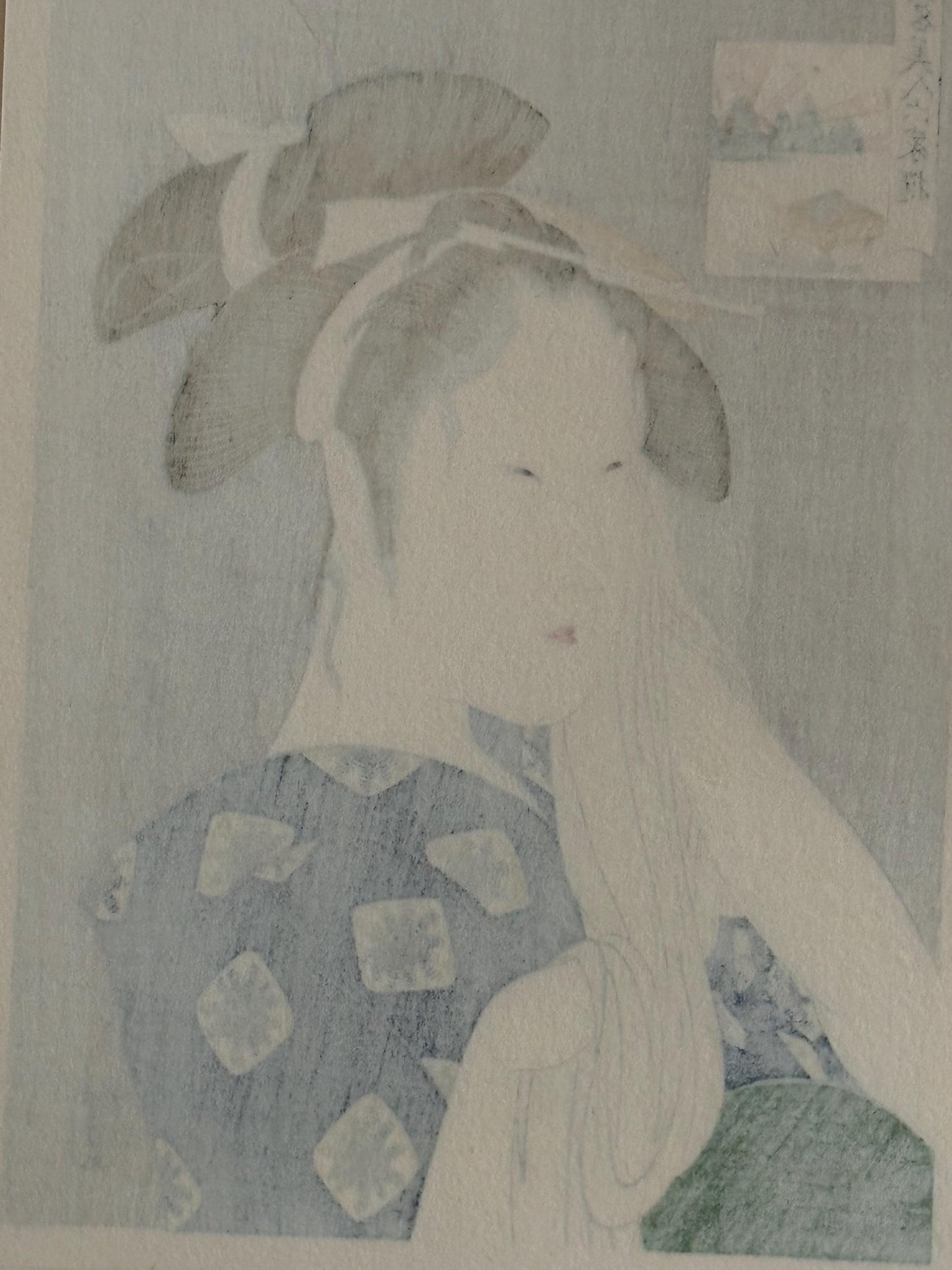 Japanese Ukiyo-e Woodblock print, Utamaro, "The Widow of Hinodeya"