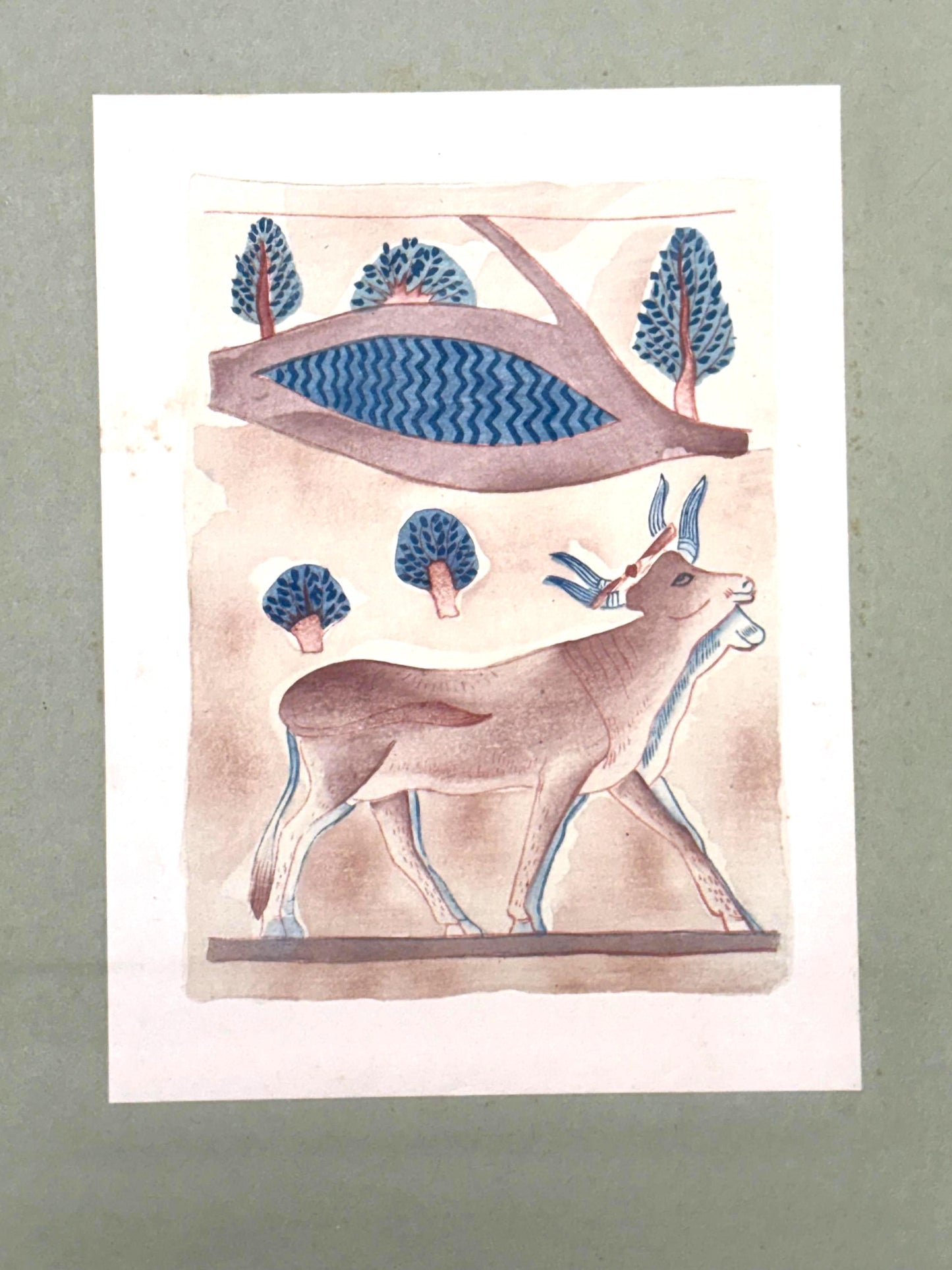 Japanese antique woodblock print, Design, 1929, Modern Egyptian style 6