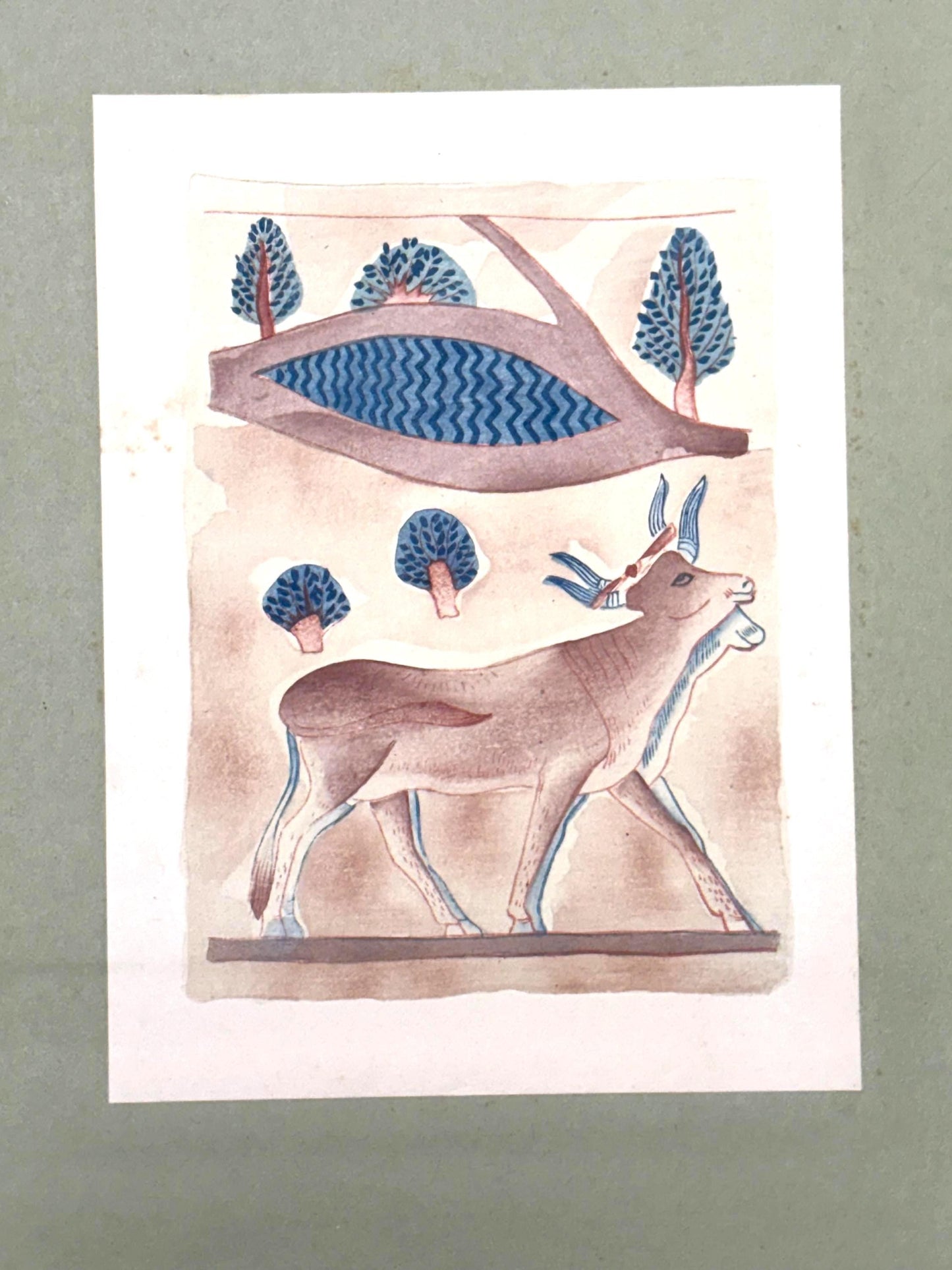 Japanese antique woodblock print, Design, 1929, Modern Egyptian style 6