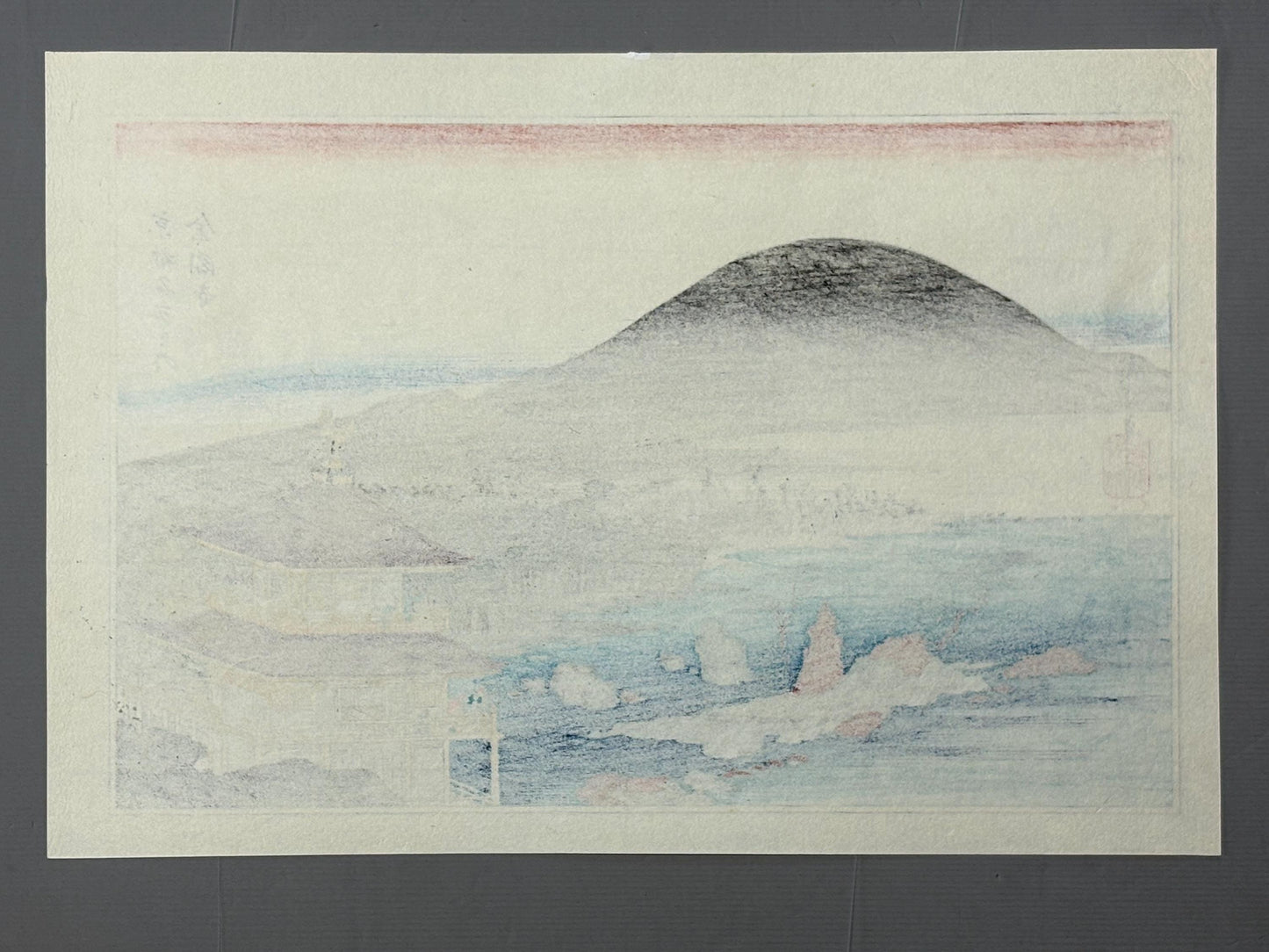 Japanese Ukiyoe, Woodblock print, Hiroshige, "The Temple of the Golden Pavilion (Kinkaku-ji)"