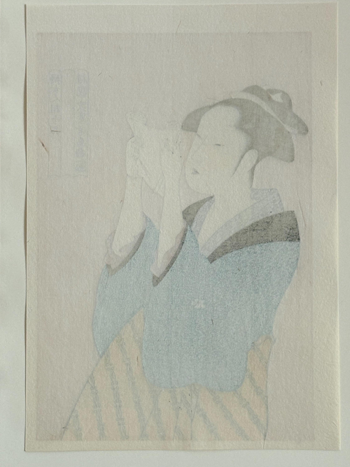 Japanese Ukiyo-e Woodblock print, Utamaro, "Woman Reading a Letter, from the series Ten Classes of Women's Physiogonomy (Fujo ninsô juppon)"