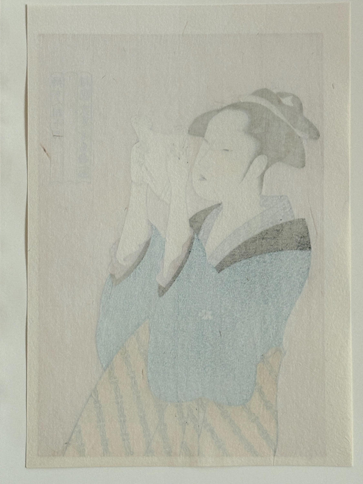 Japanese Ukiyo-e Woodblock print, Utamaro, "Woman Reading a Letter, from the series Ten Classes of Women's Physiogonomy (Fujo ninsô juppon)"